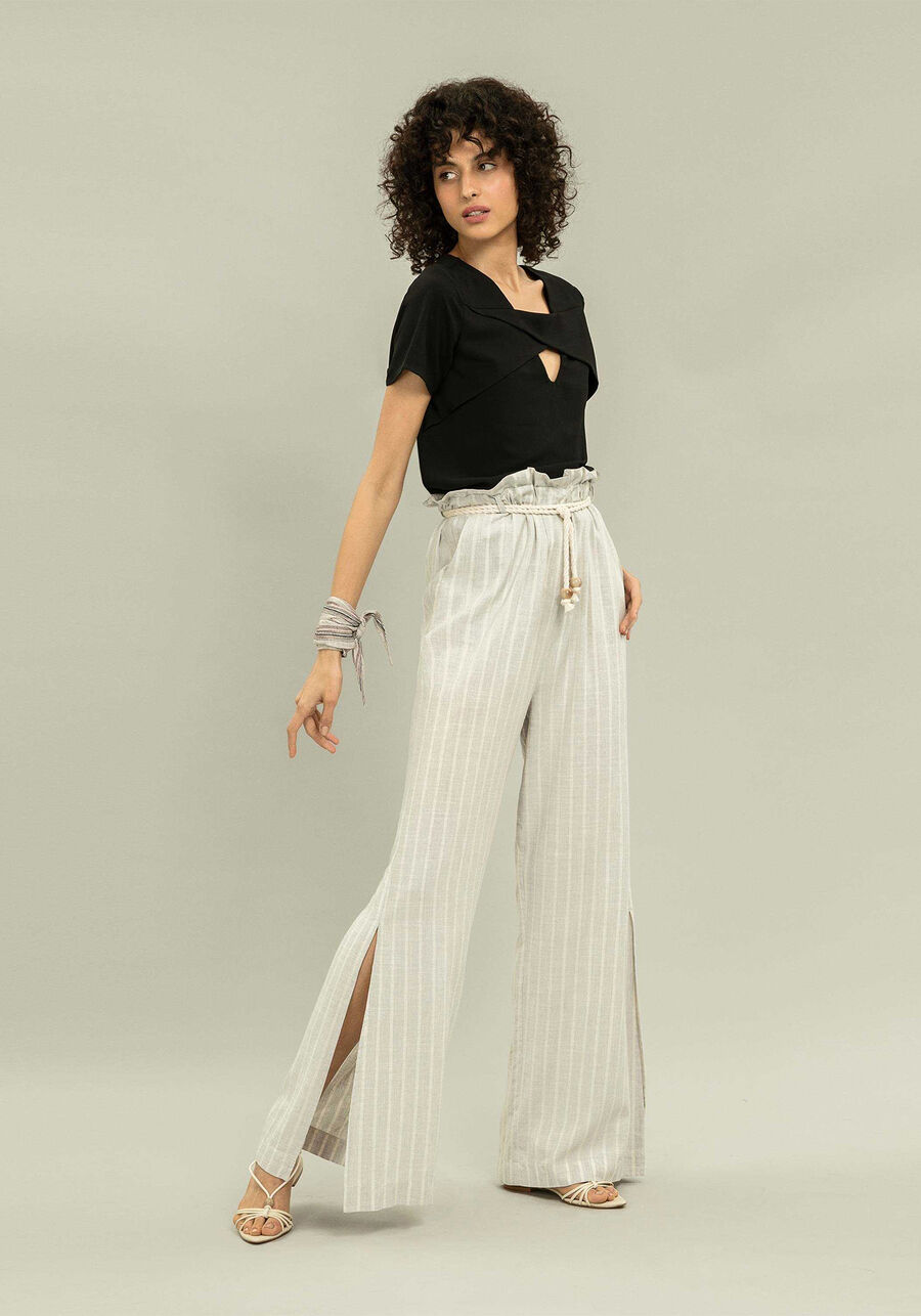 Calça Pantalona Listras Cinto, . Calça Pantalona Listras Cinto, , large.