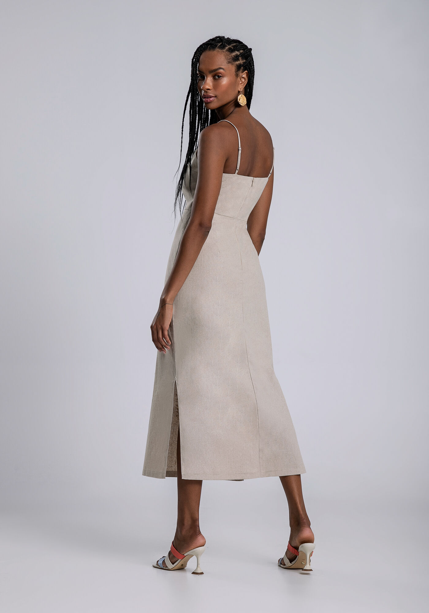 Vestido de clearance linho bege