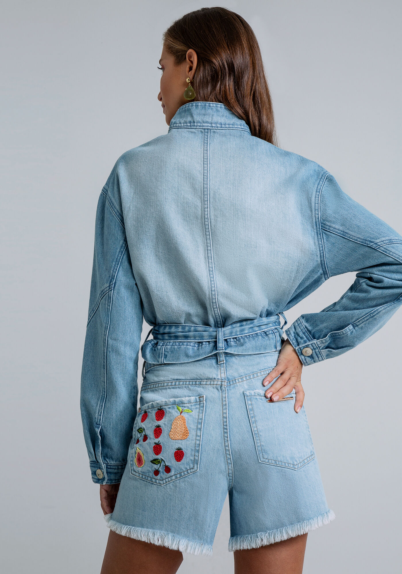 Jaqueta Jeans Cropped Faixa, JEANS, large.