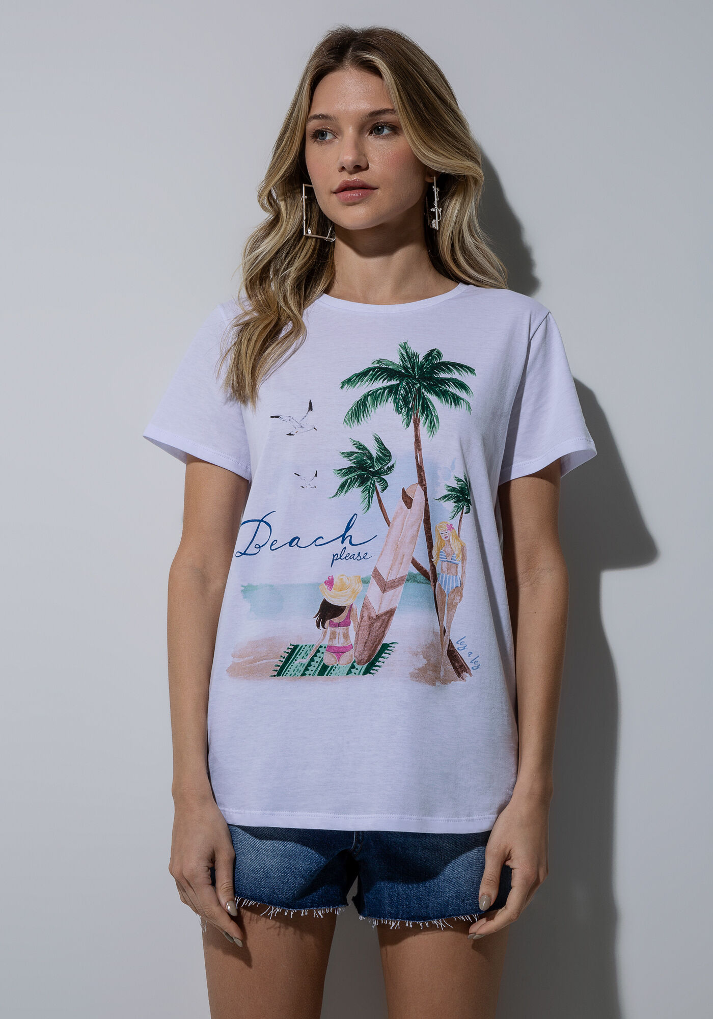 T-Shirt Play Lez Beach Please, BRANCO, large.