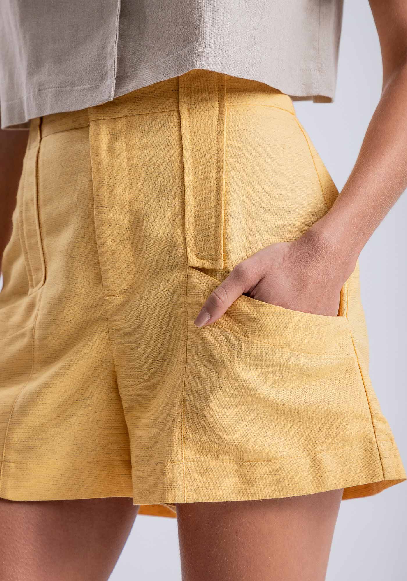 Short de tecido cintura sales alta