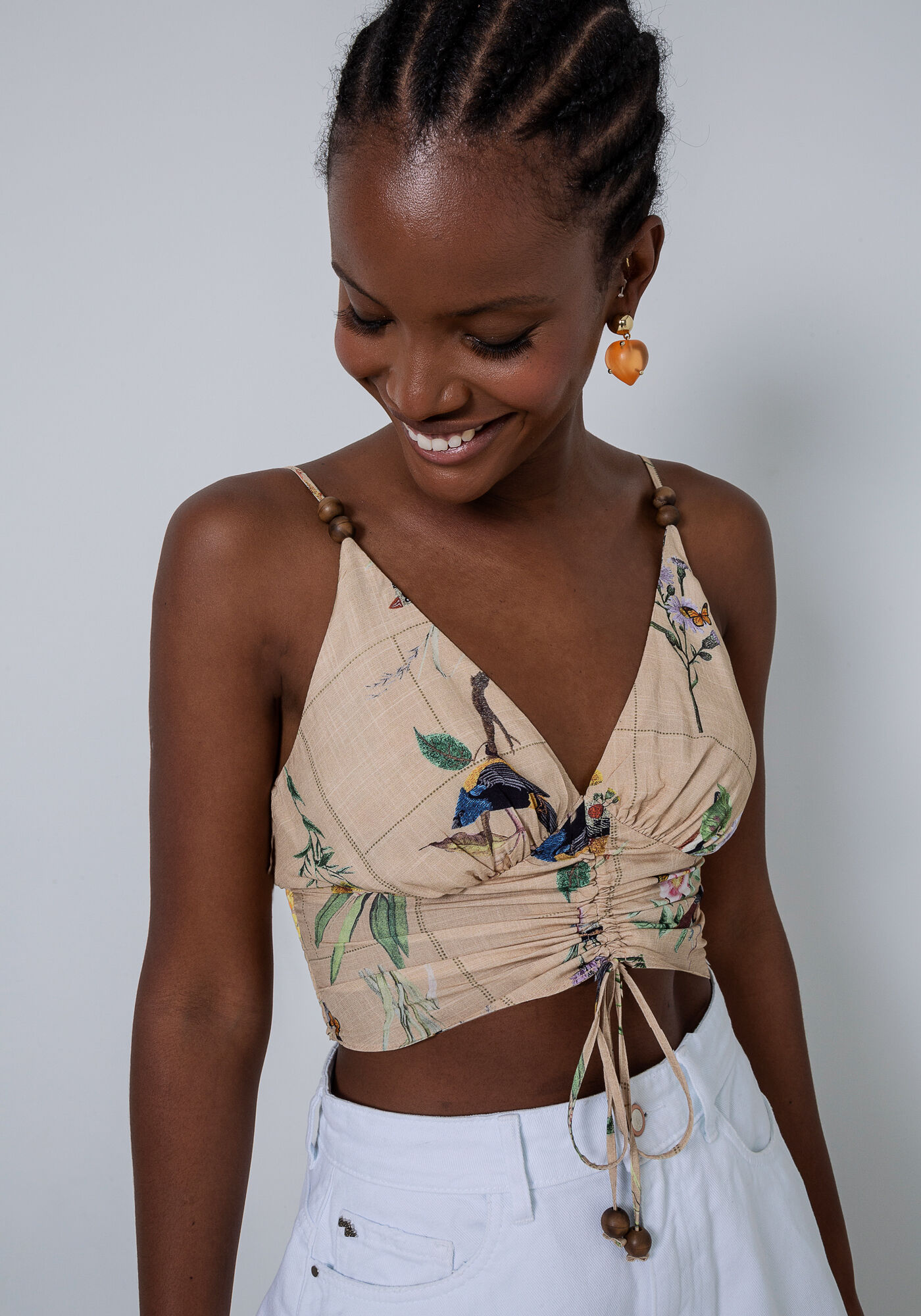 Blusa com Al&ccedil;as Cropped Amarra&ccedil;&atilde;o, GRACA, large.