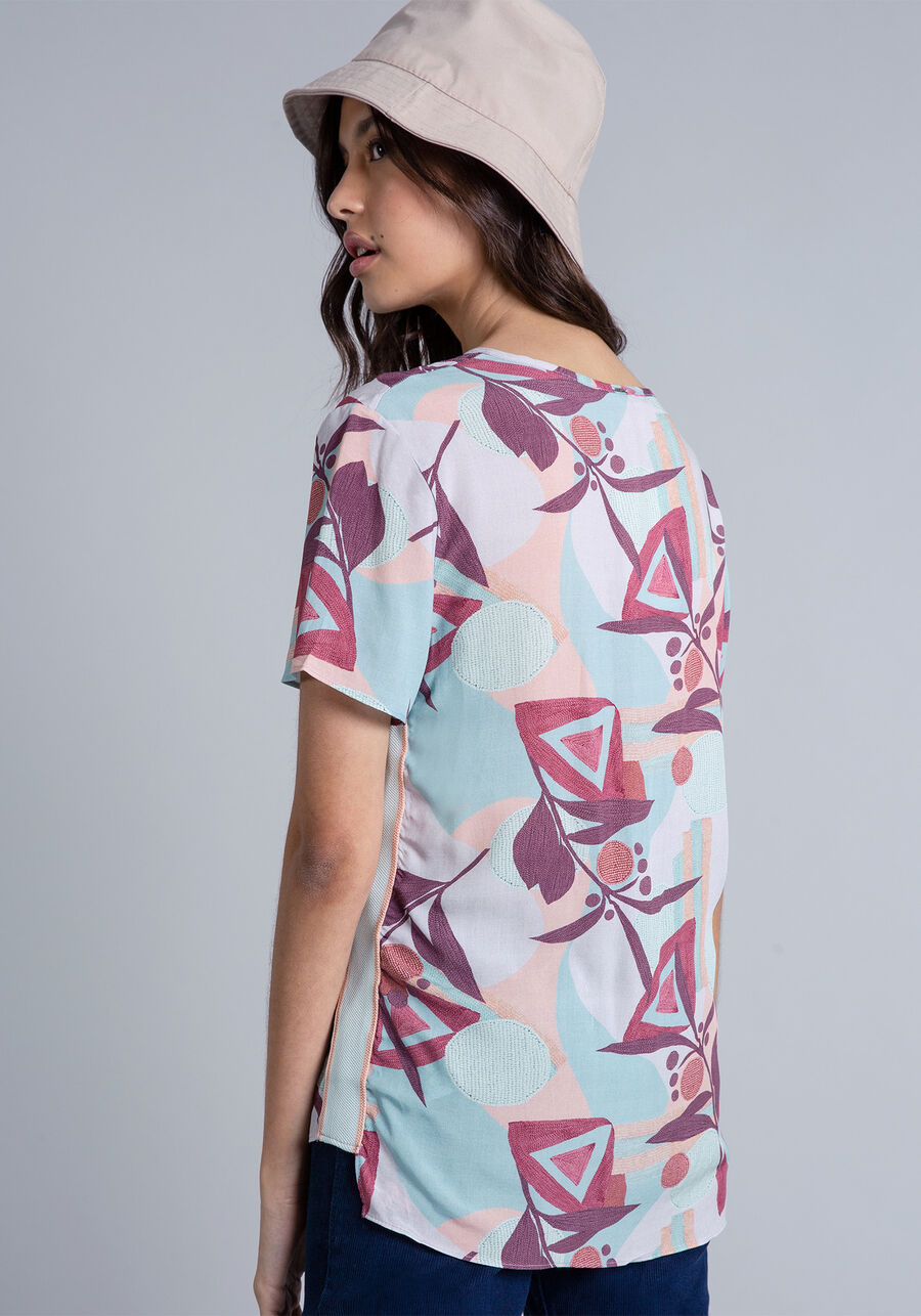 Blusa Decote V Estampada, . Blusa Decote V Estampada, , large.