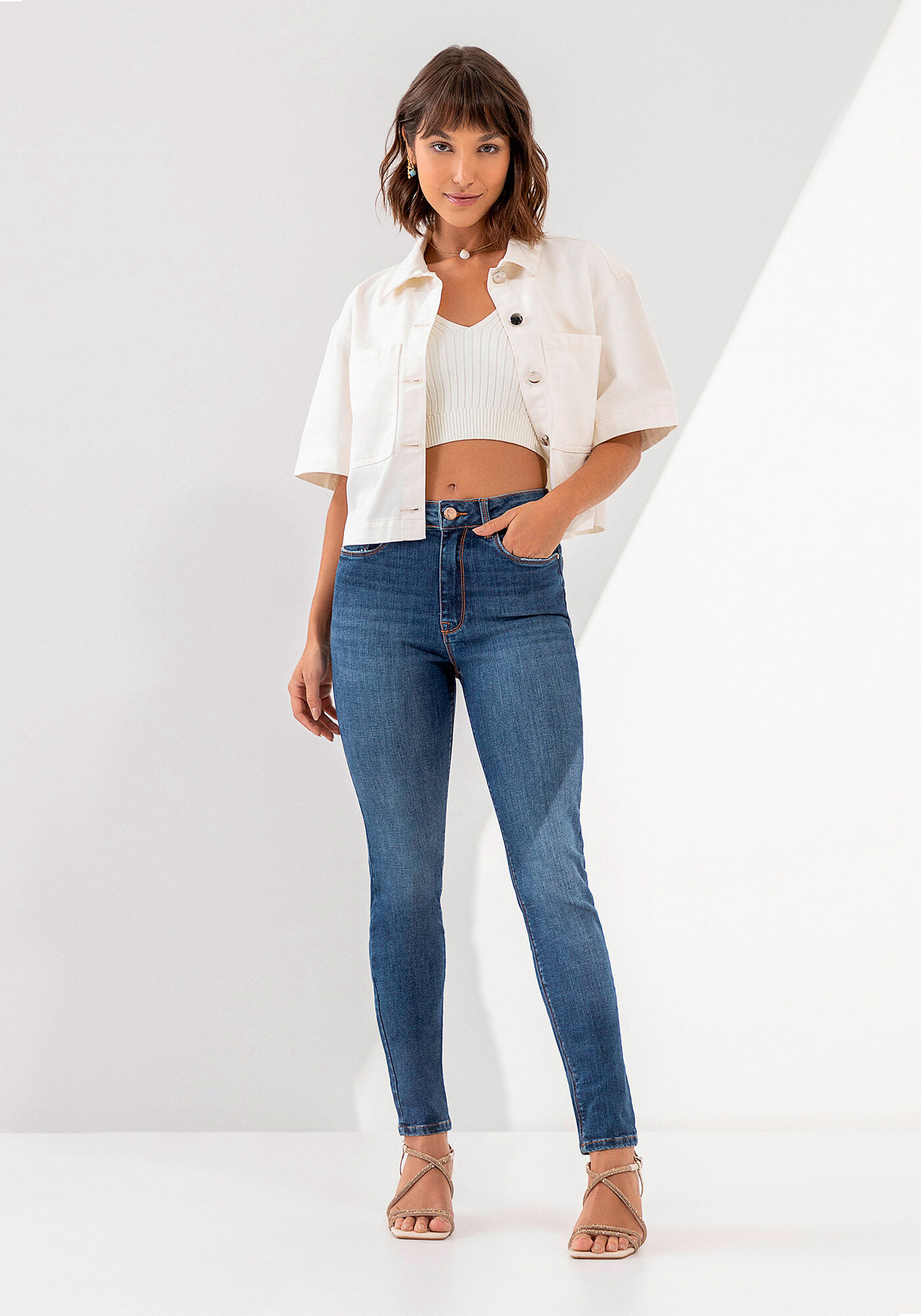 Cal&ccedil;a Jeans Skinny Super Alta Every Day, , large.