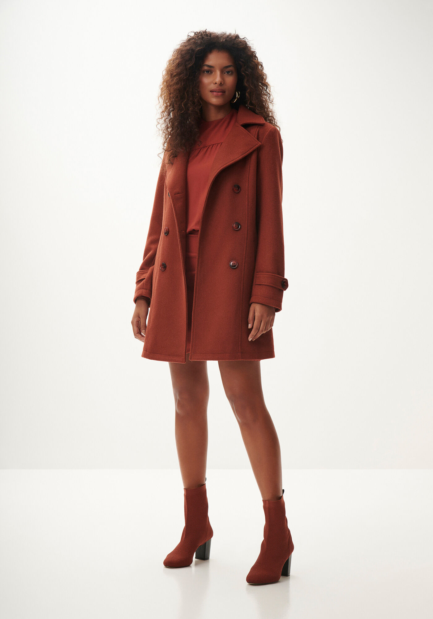 Sobretudo em L&atilde; Batida com Cinto, , large.