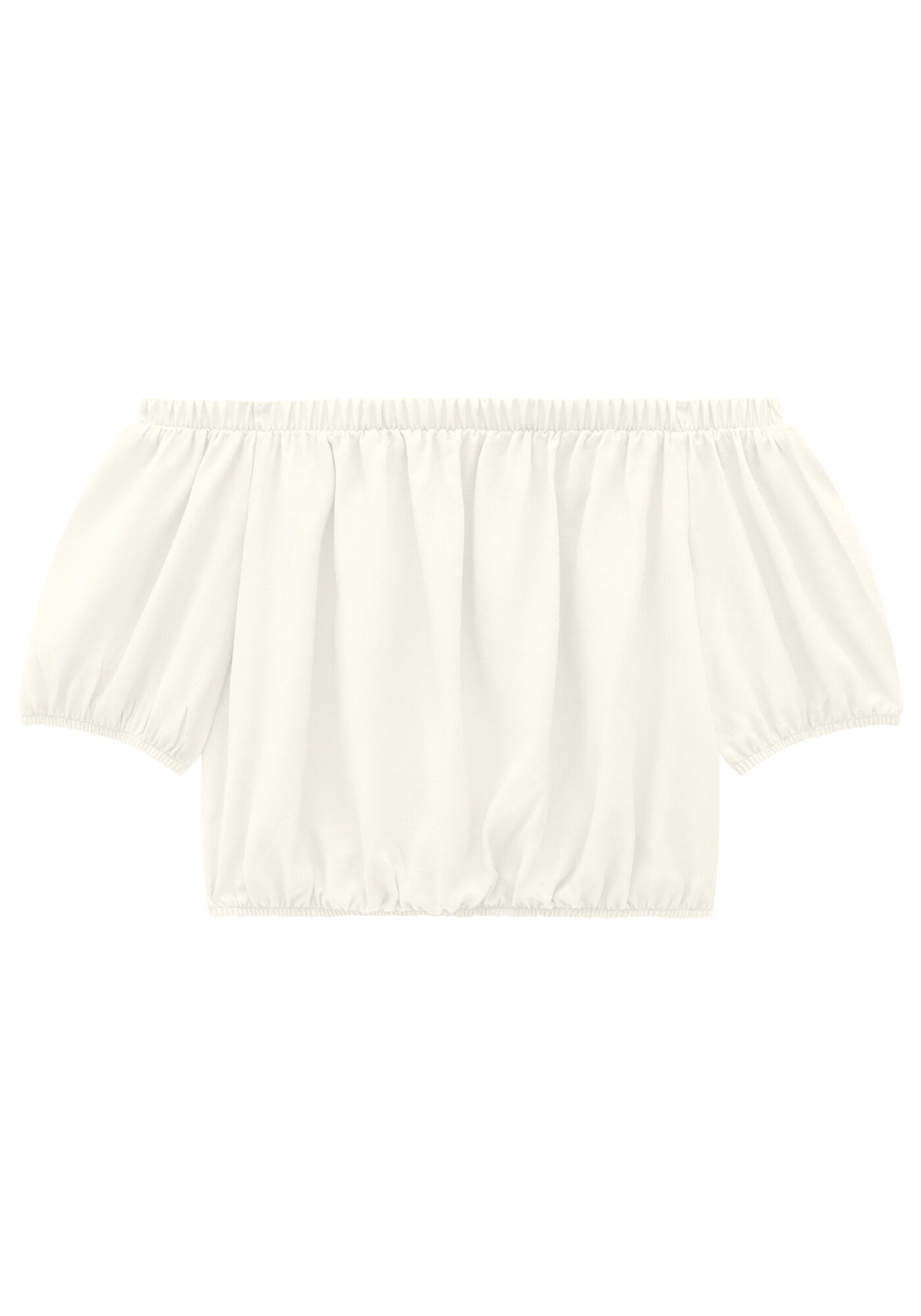 Blusa Cropped em Crepe Ombro a Ombro, , large.