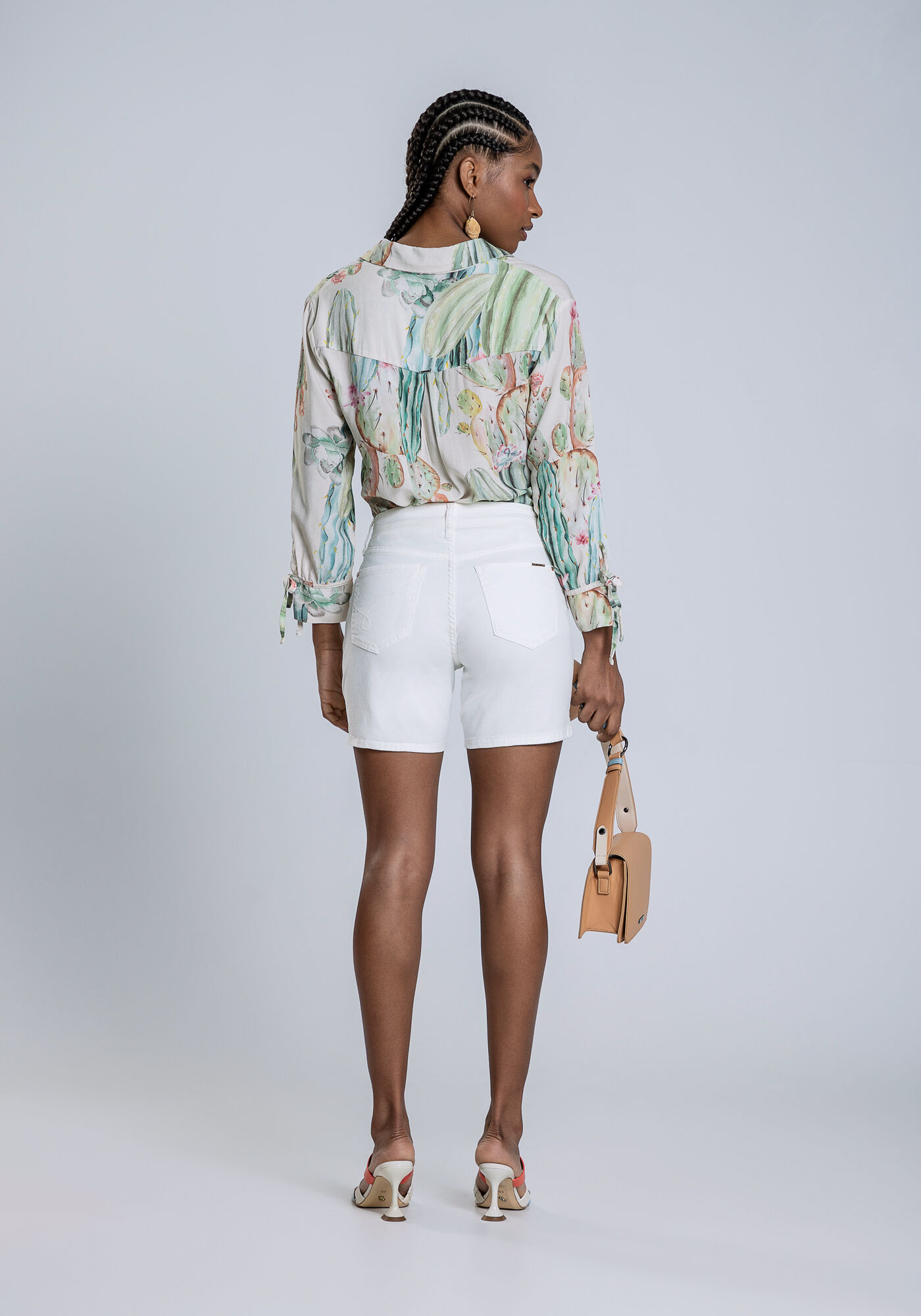 Shorts Sarja Ibiza Justo, BRANCO OFF WHITE, large.