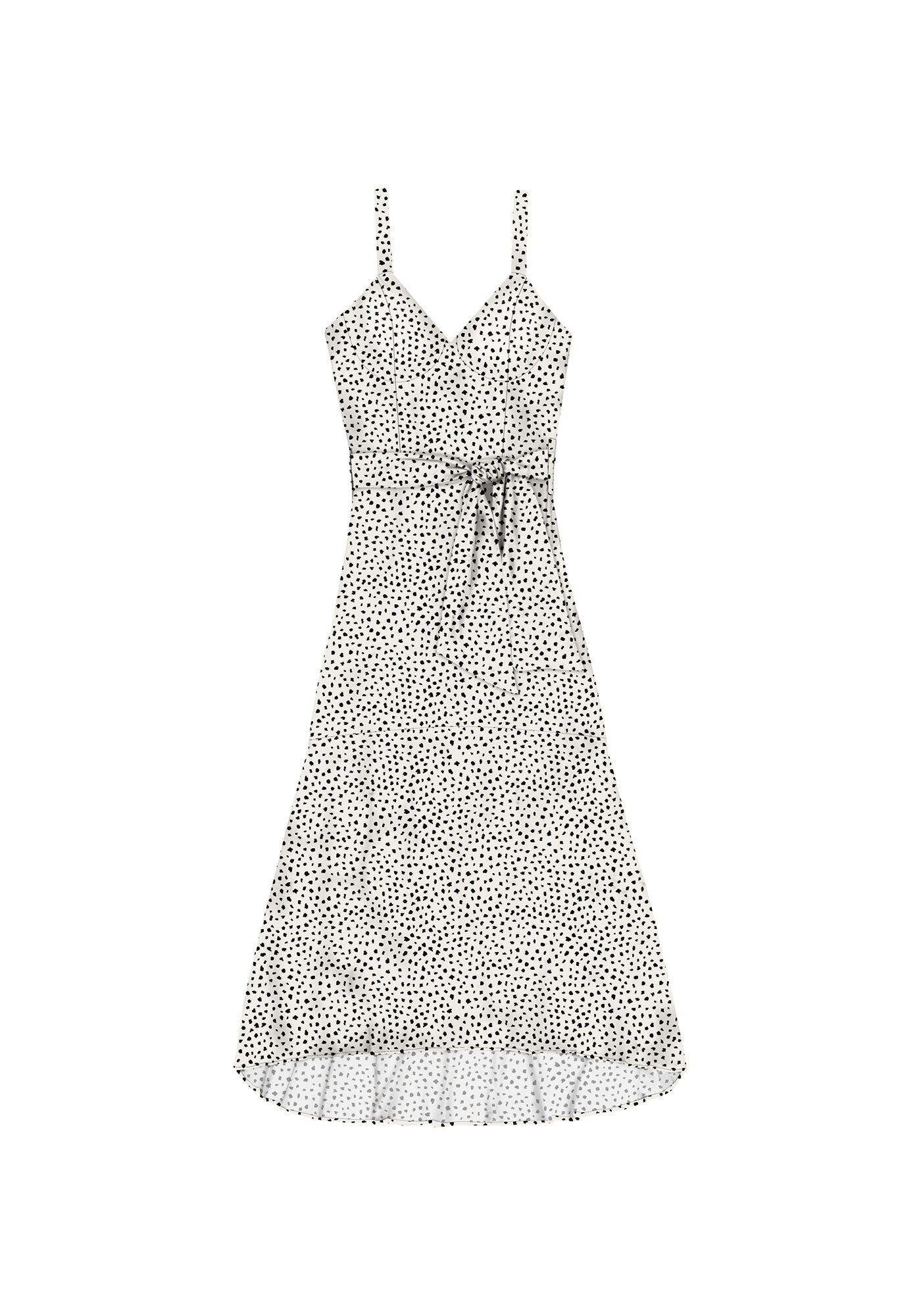 Vestido com Al&ccedil;as Midi Faixa Estampa, DIVERSAO, large.