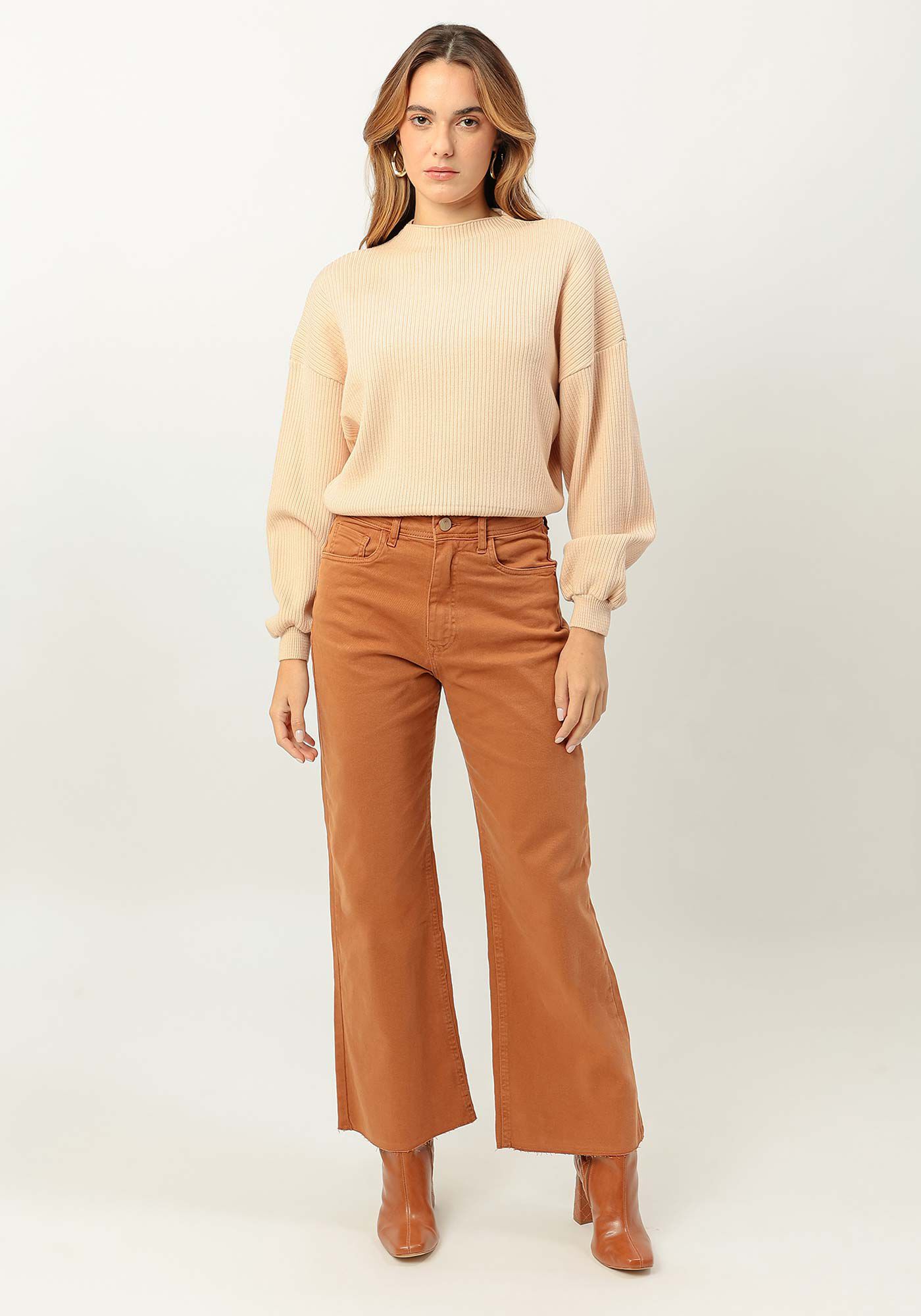 Blus&atilde;o em Tric&ocirc; com Manga Bufante, , large.