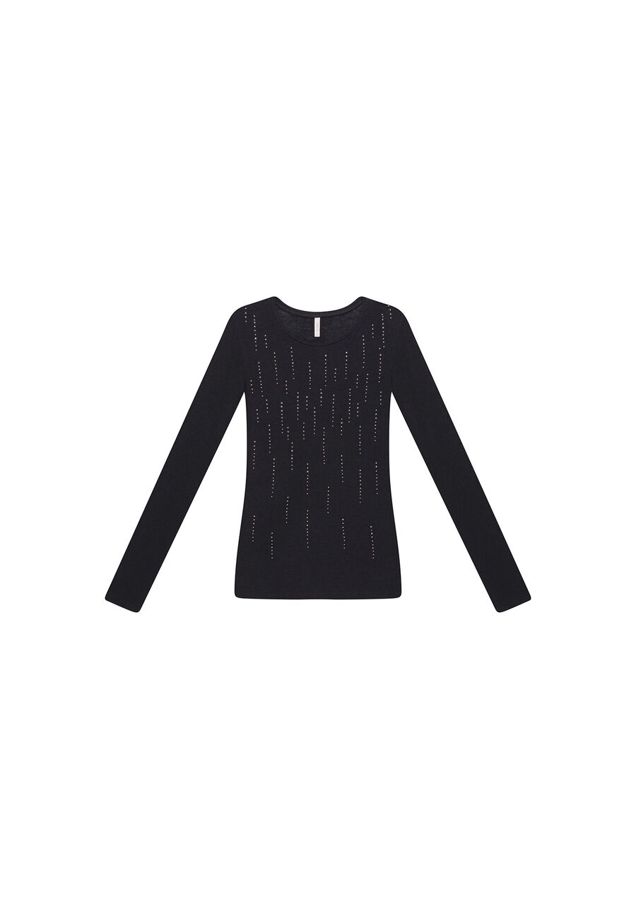 Blusa Manga Longa Strass, . Blusa Manga Longa Strass, , large.