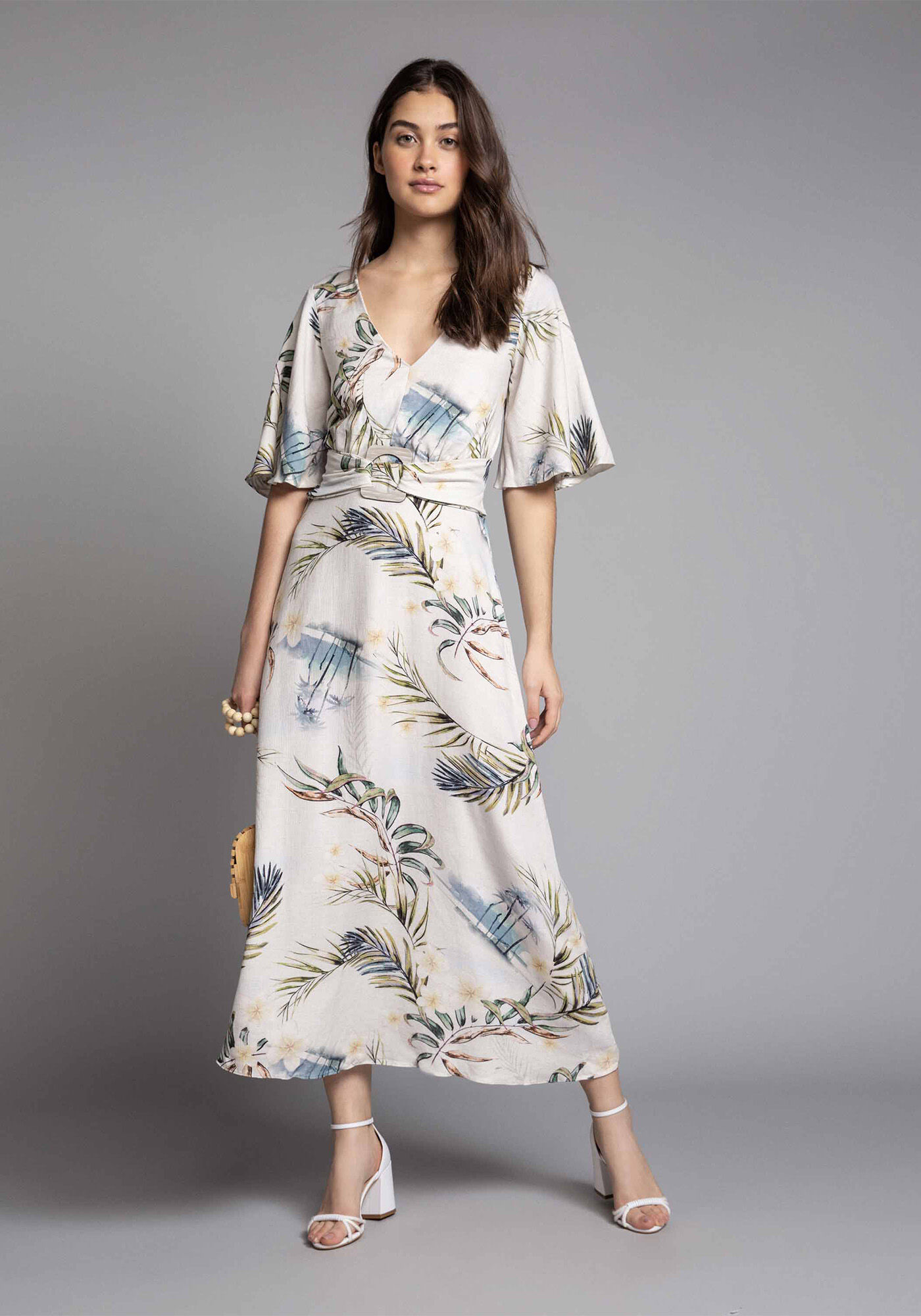 Vestido com Cinto Estampa, , large.