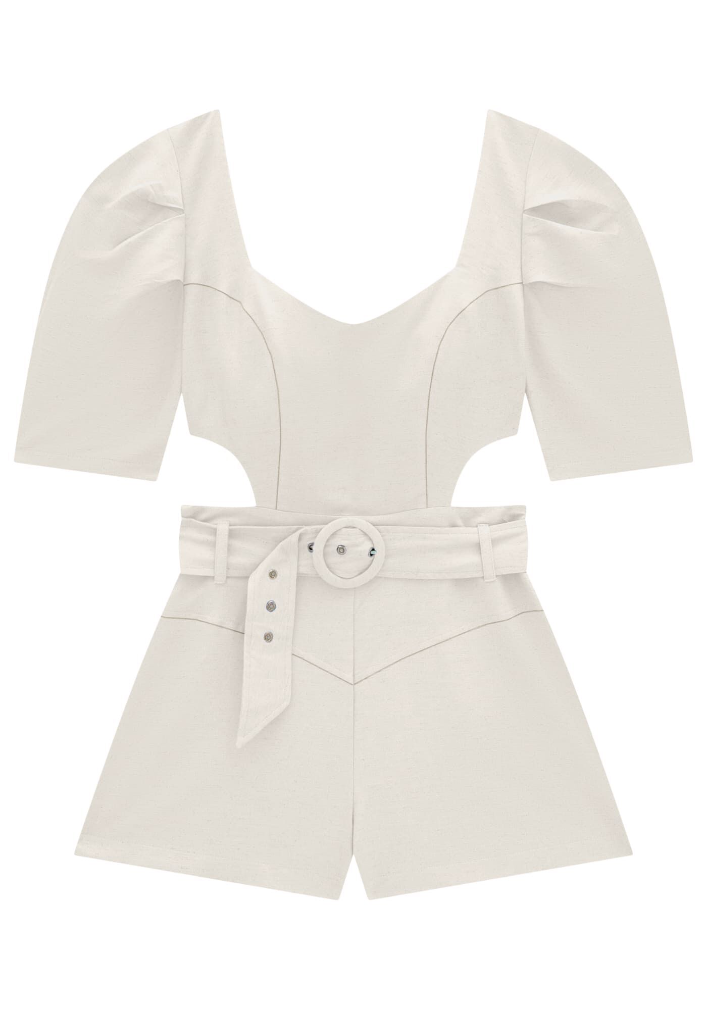 Macac&atilde;o Curto com Recorte Cut Out e Cinto, , large.