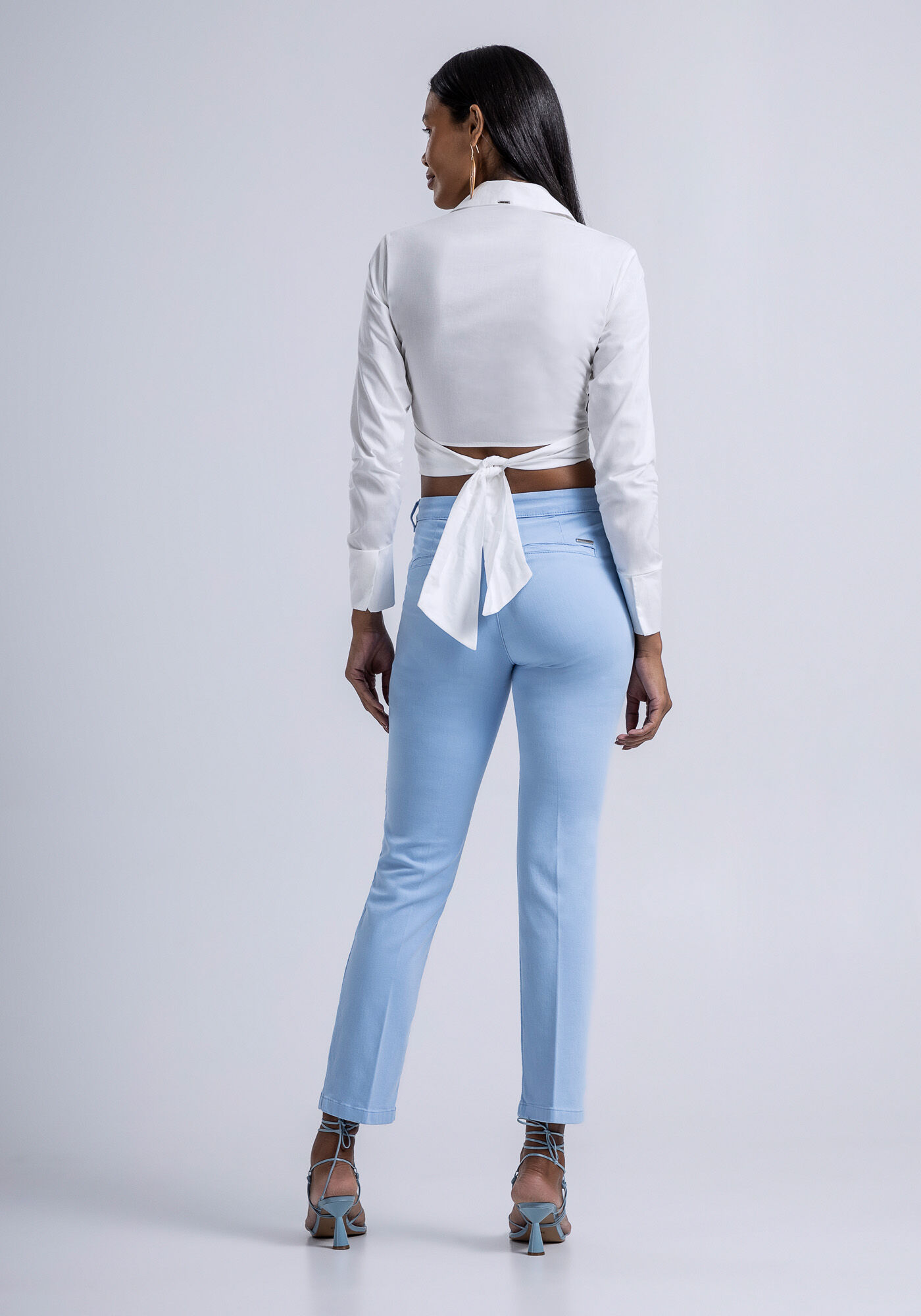 Cal&ccedil;a Jeans Alfaiataria Cropped com Cintura Alta, , large.