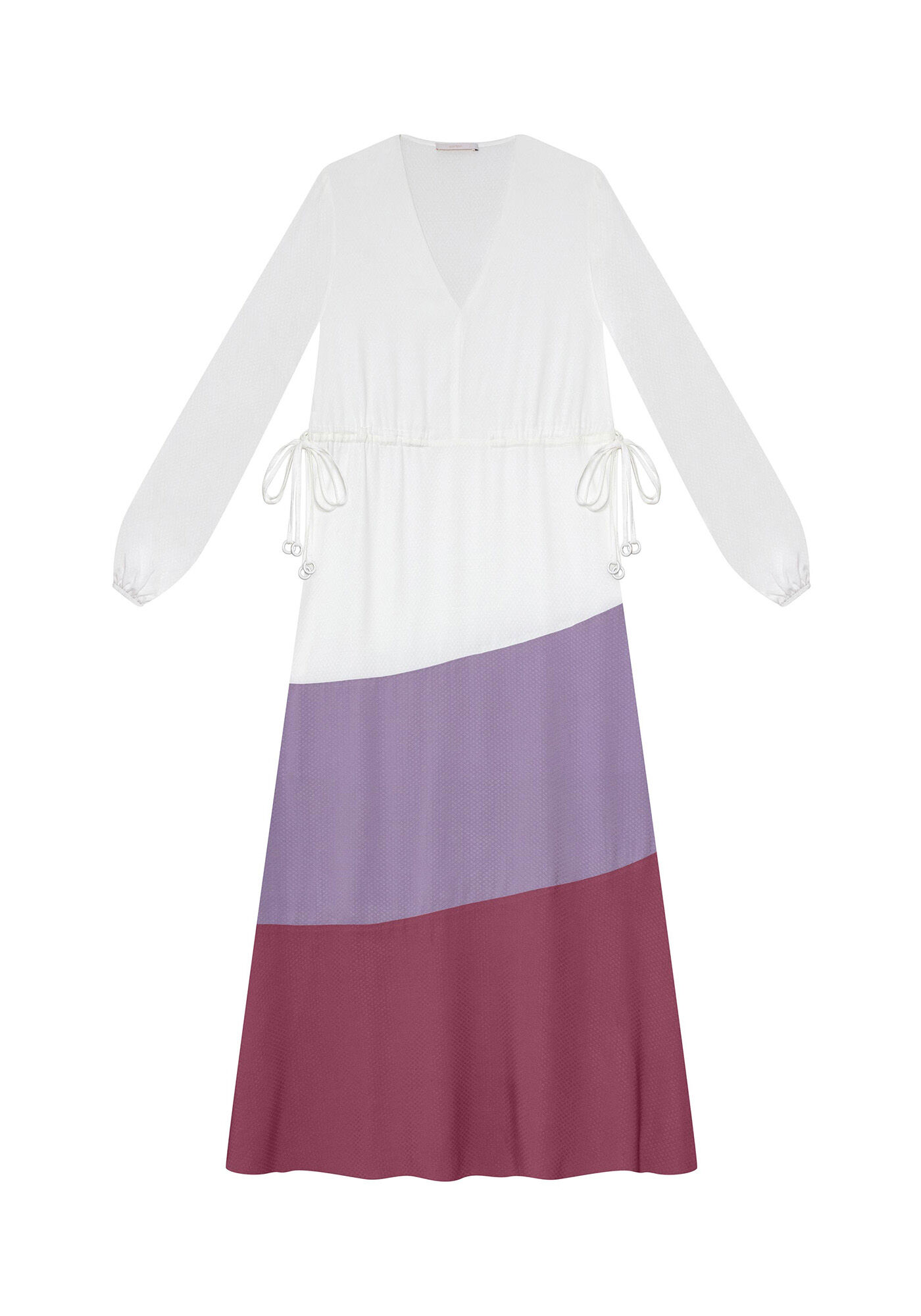 Vestido Manga Longa M&iacute;di Recortes, , large.