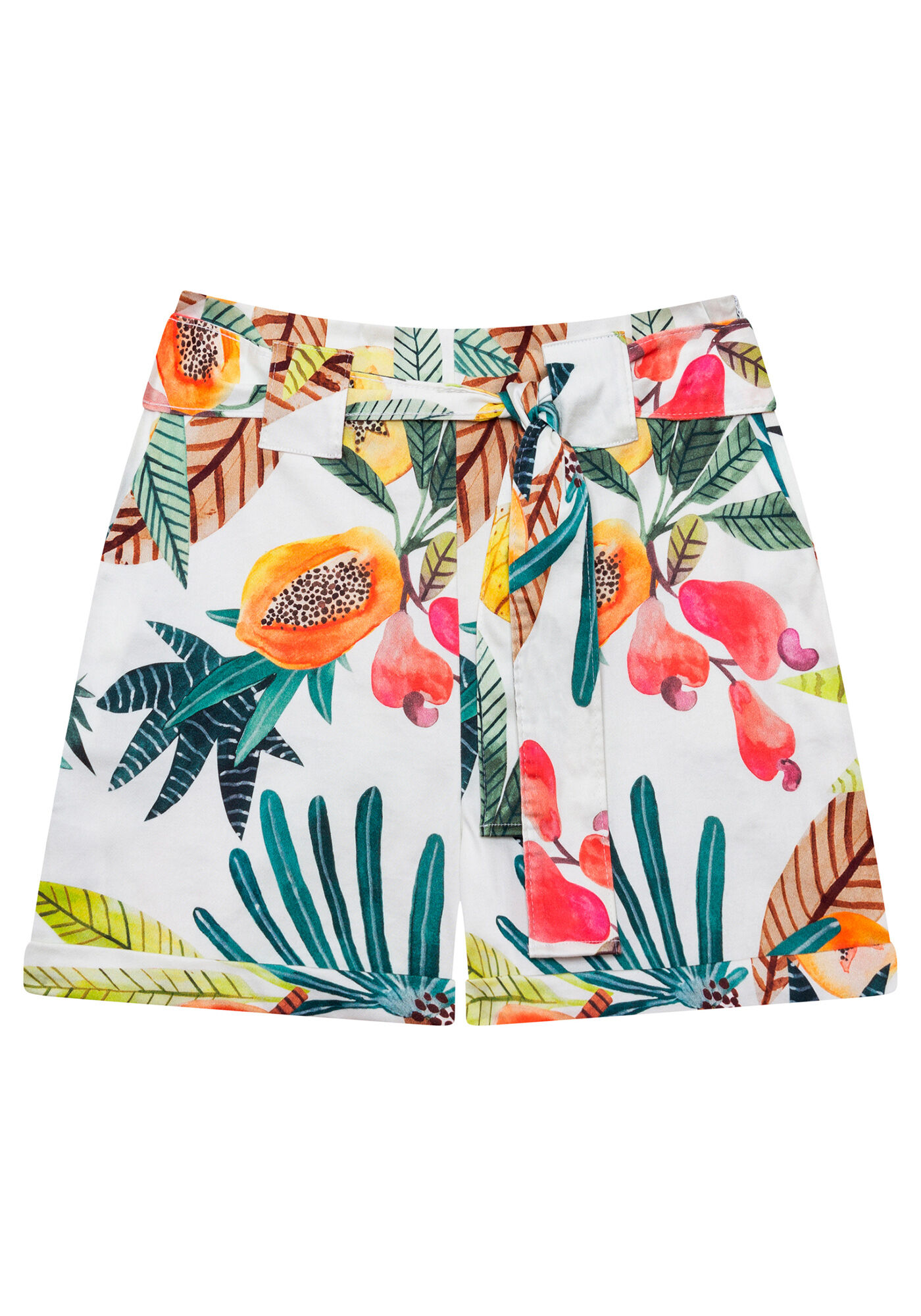 Shorts Cintura M&eacute;dia Cinto Estampa, , large.