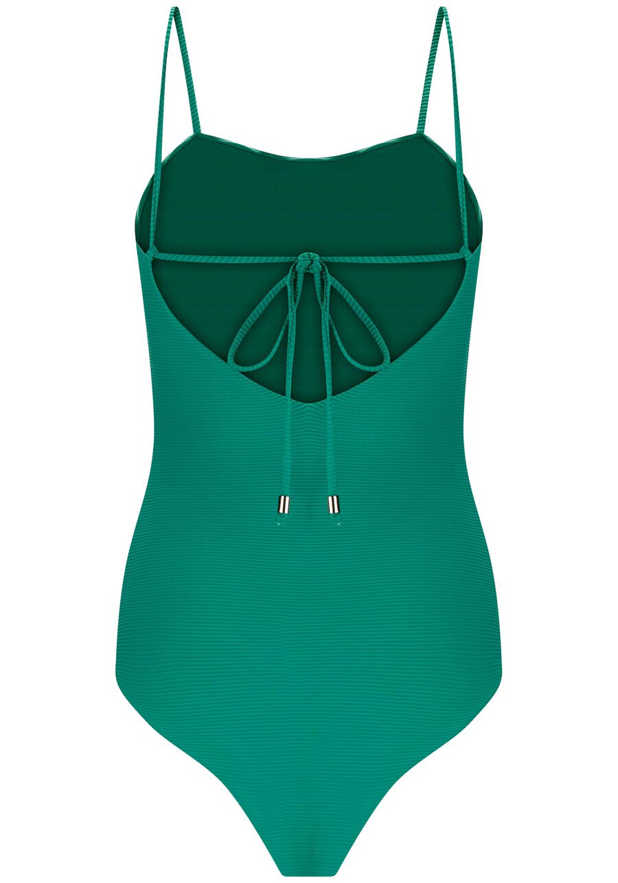 Maiô Decote Reto Canelado com Amarração Costas, VERDE BETA. Maiô Decote Reto Canelado com Amarração Costas, VERDE BETA, large.
