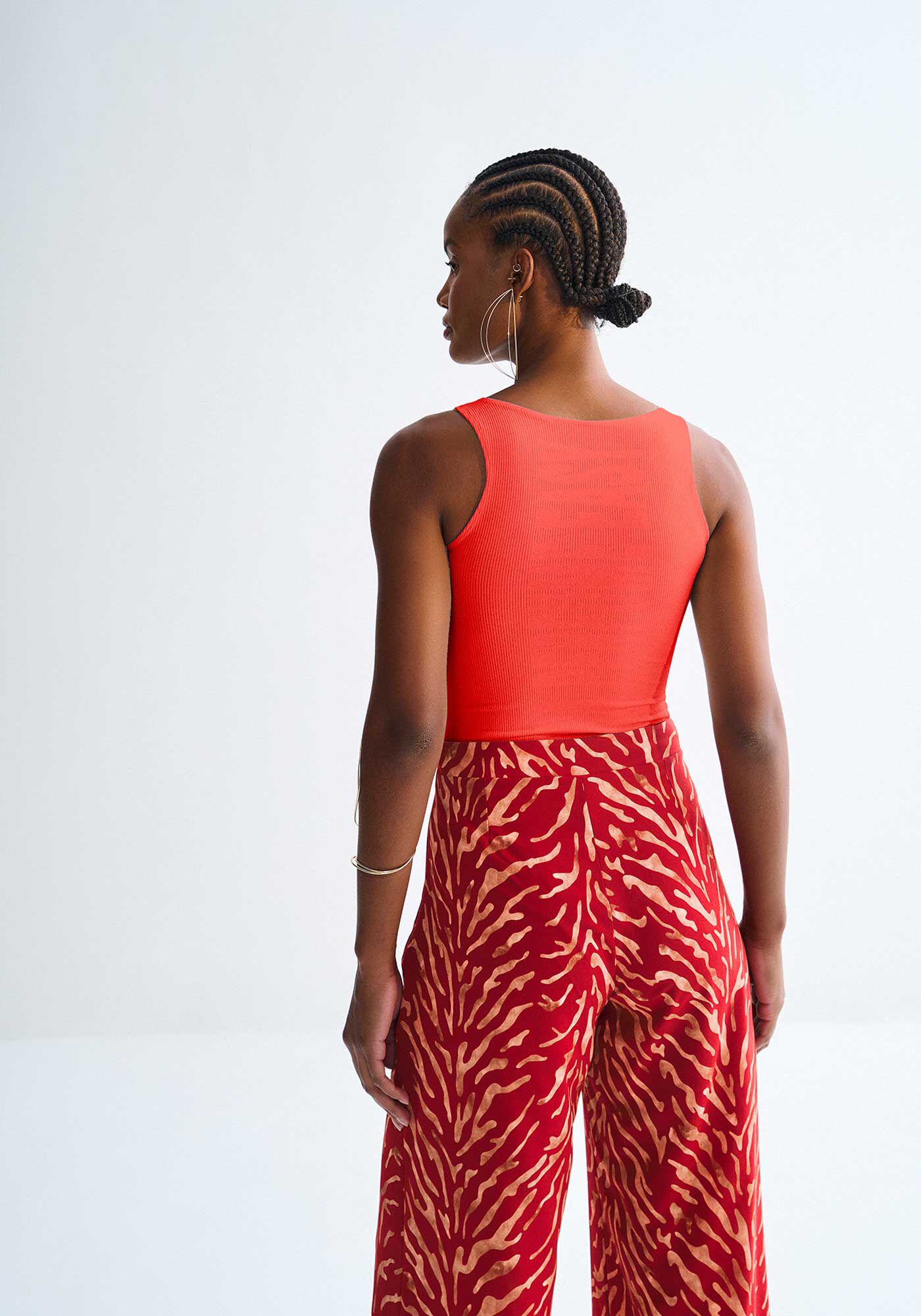 Regata em Malha Seamless com Cut Out, VERMELHO REDDISH, large.