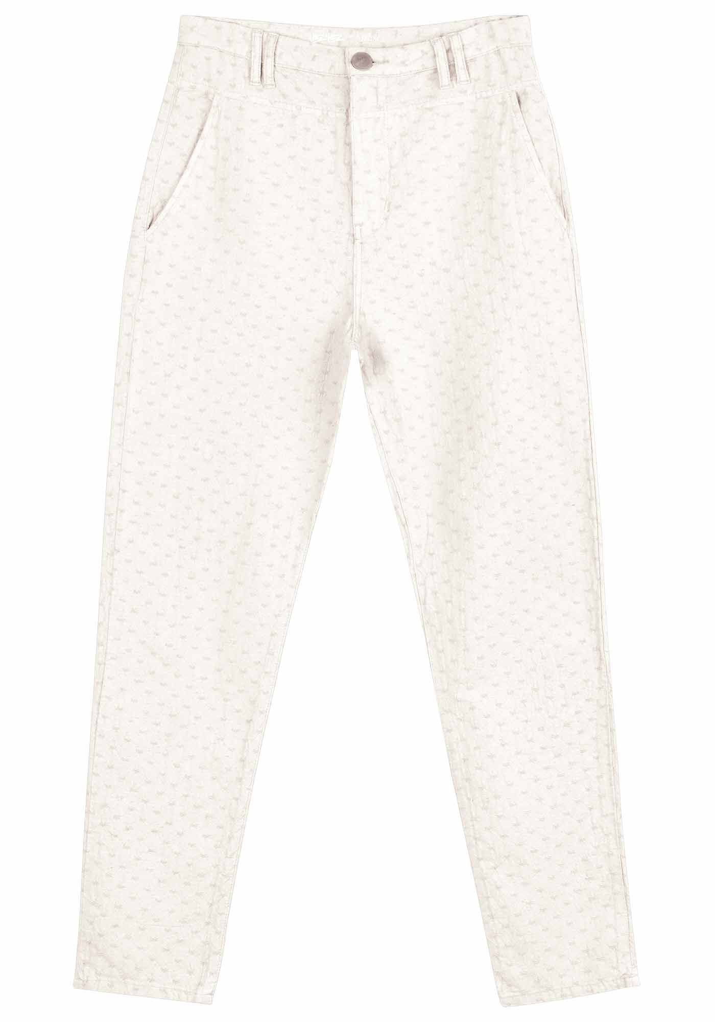 Cal&ccedil;a Sarja Mom Cropped com Textura Sustent&aacute;vel, OFF WHITE, large.