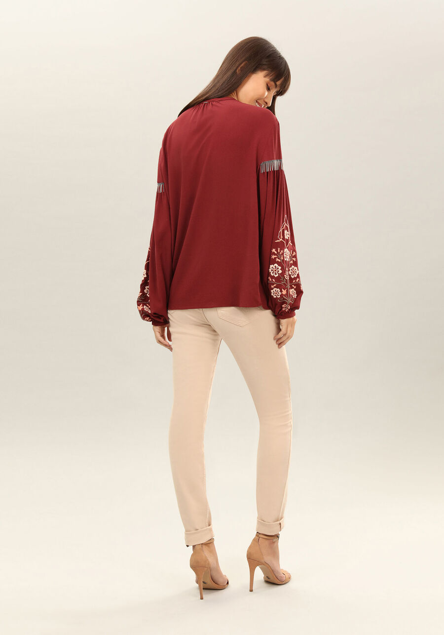 Blusa Manga Longa Bordado Tecido, . Blusa Manga Longa Bordado Tecido, , large.