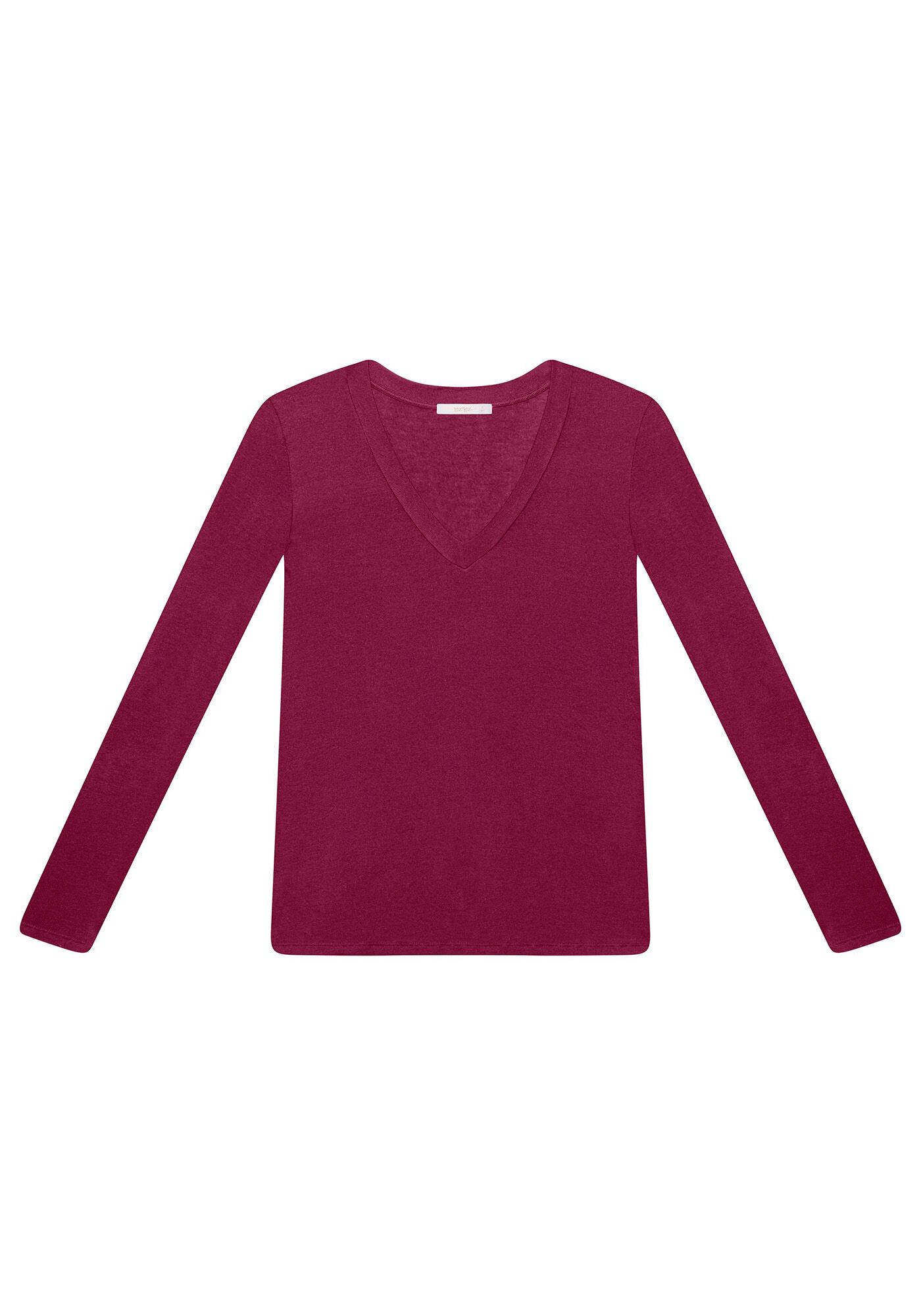 Blusa Manga Longa Decote V, , large.