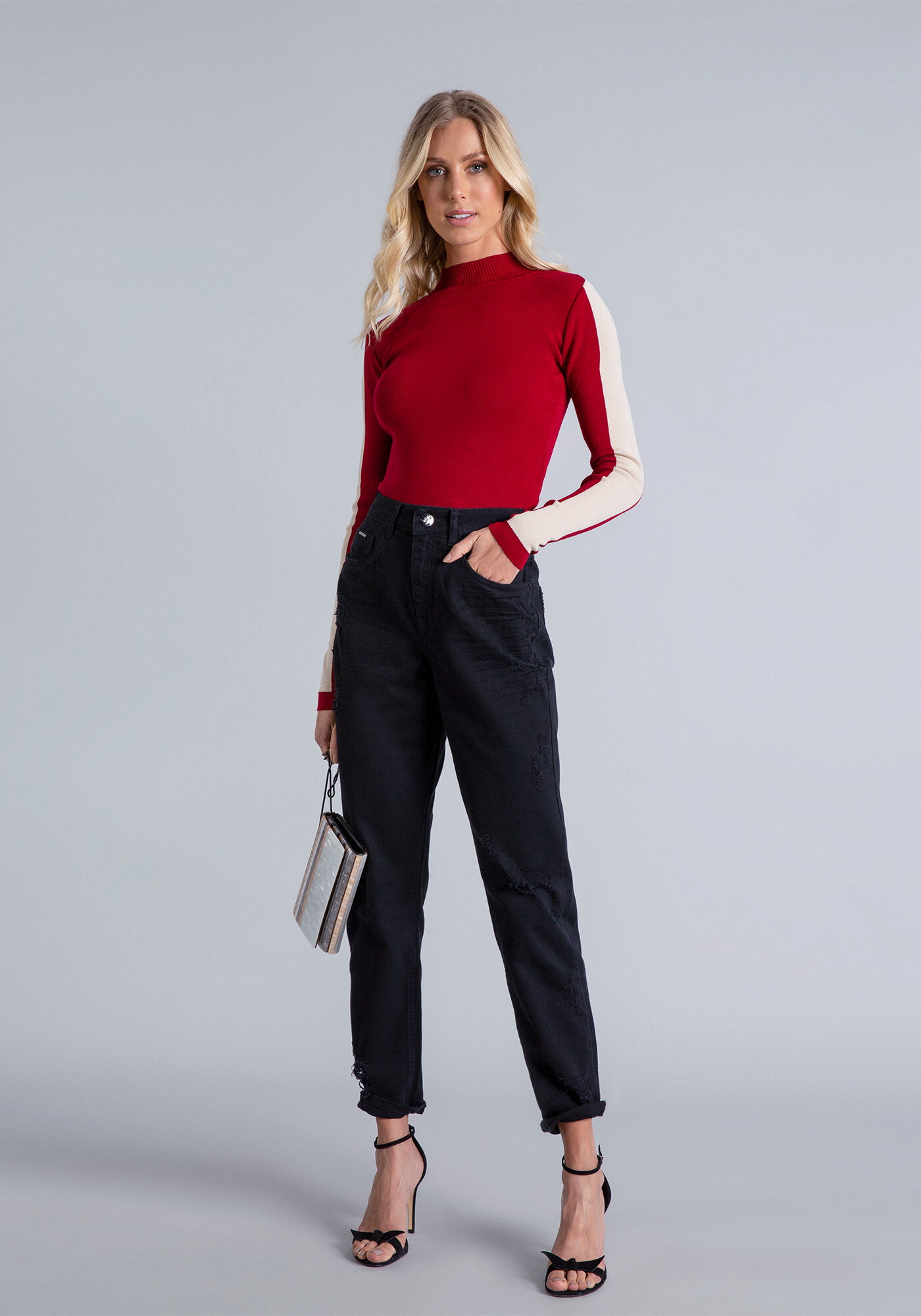 Body Manga Longa Gola Alta Tric&ocirc;, , large.