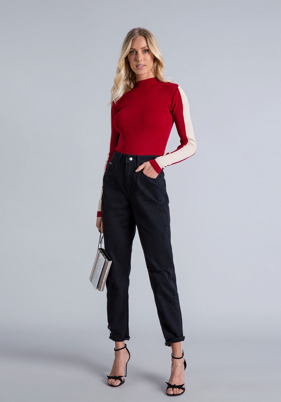 Body Manga Longa Gola Alta Tricô, . Body Manga Longa Gola Alta Tricô, , large.