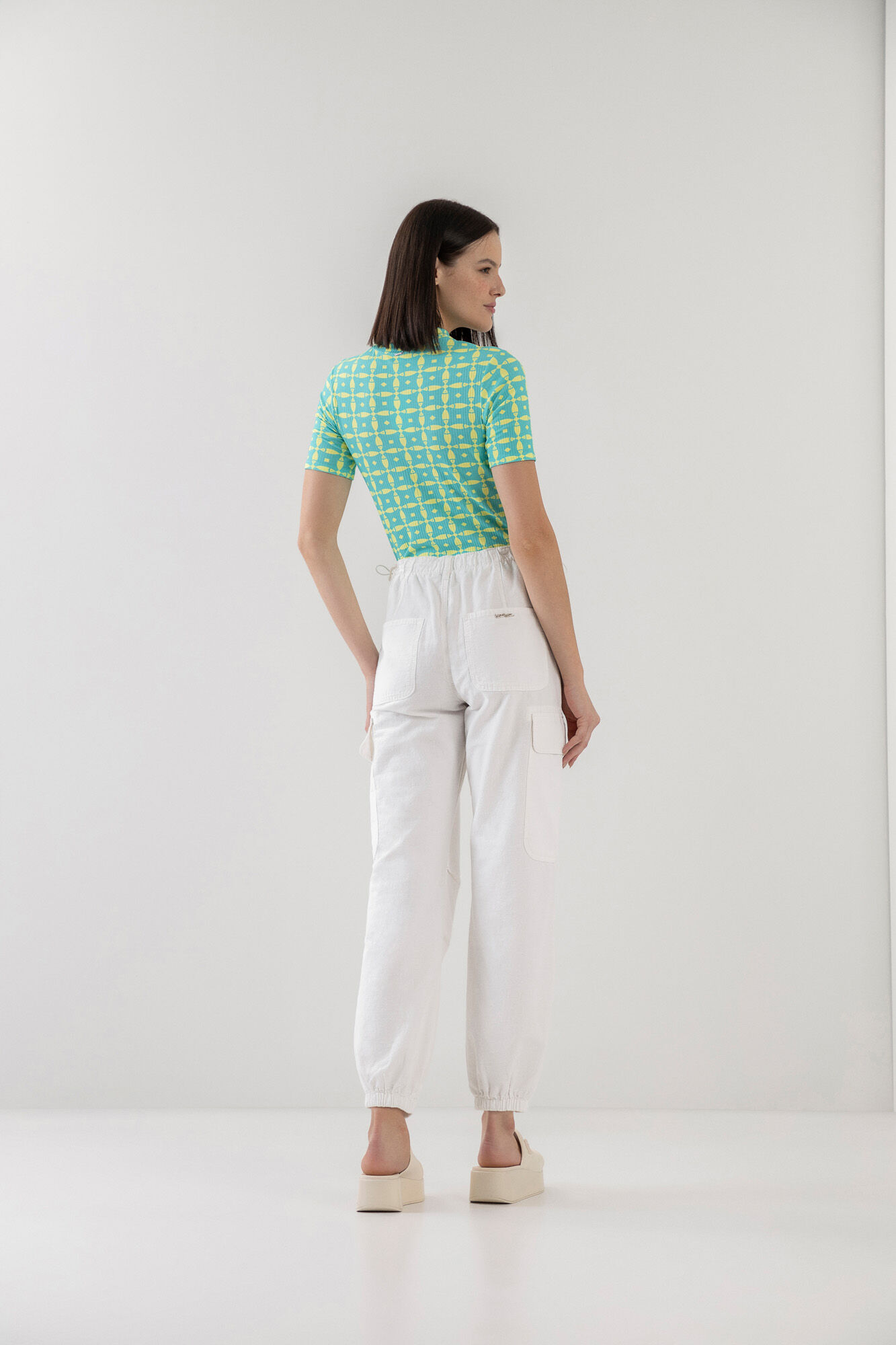 Blusa Canelada Estampada com Cut Out, , large.