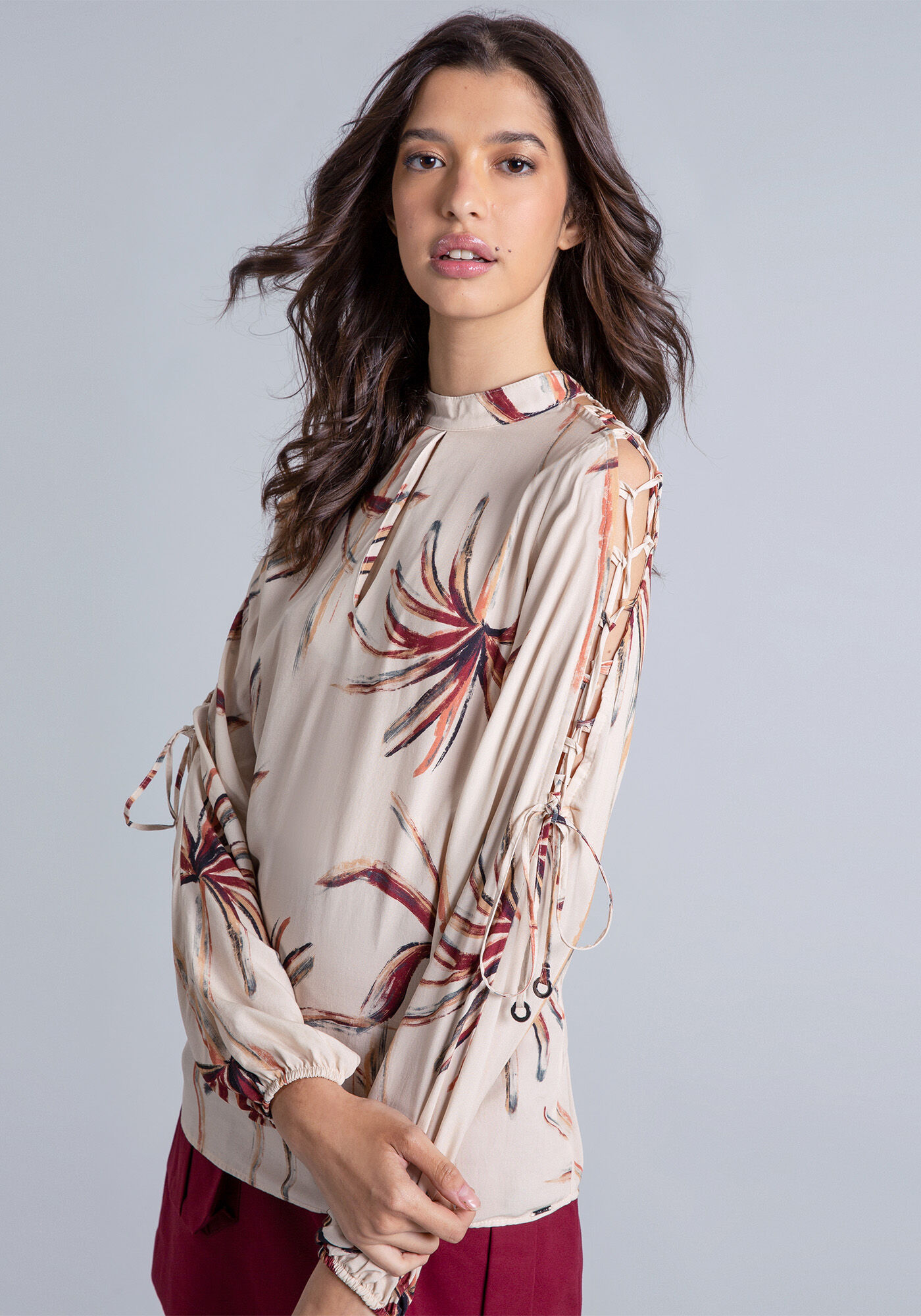 Blusa Manga Longa Lace Up, , large.