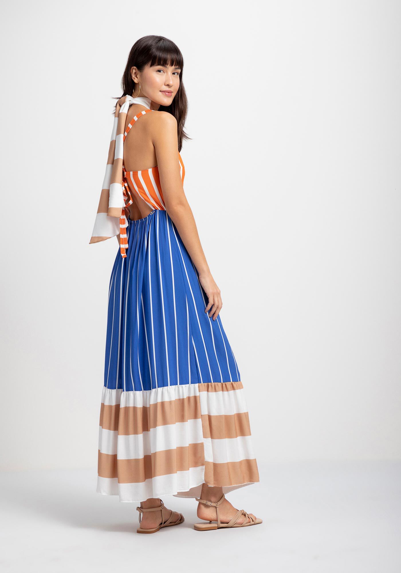 Vestido Midi Evas&ecirc; em Viscose Estampado, CALLE, large.