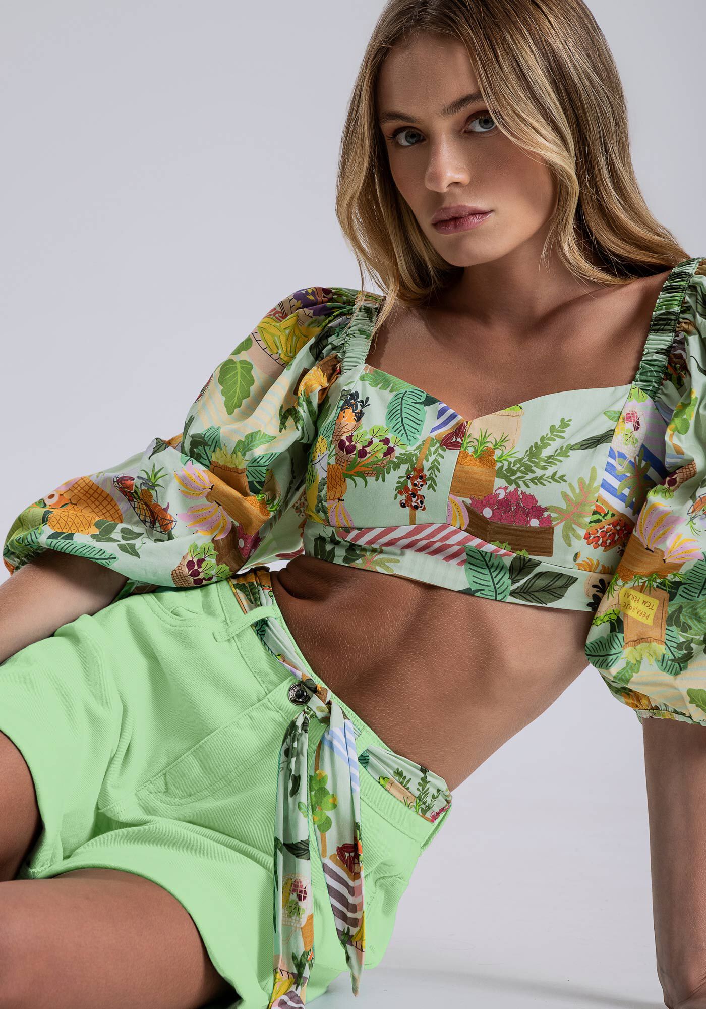 Bermuda Sarja Boyfriend Venice com Faixa, , large.