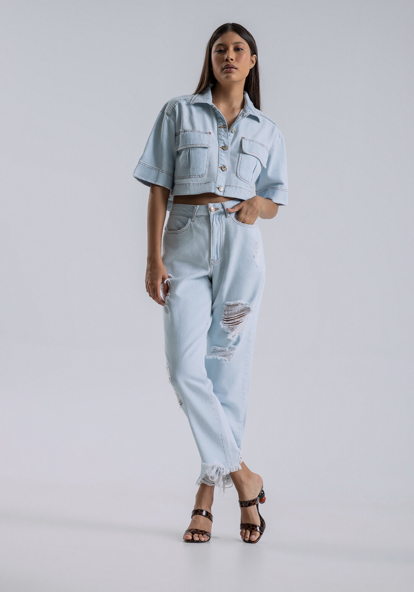 Cal&ccedil;a Jeans Mom Destroyed, JEANS, large.