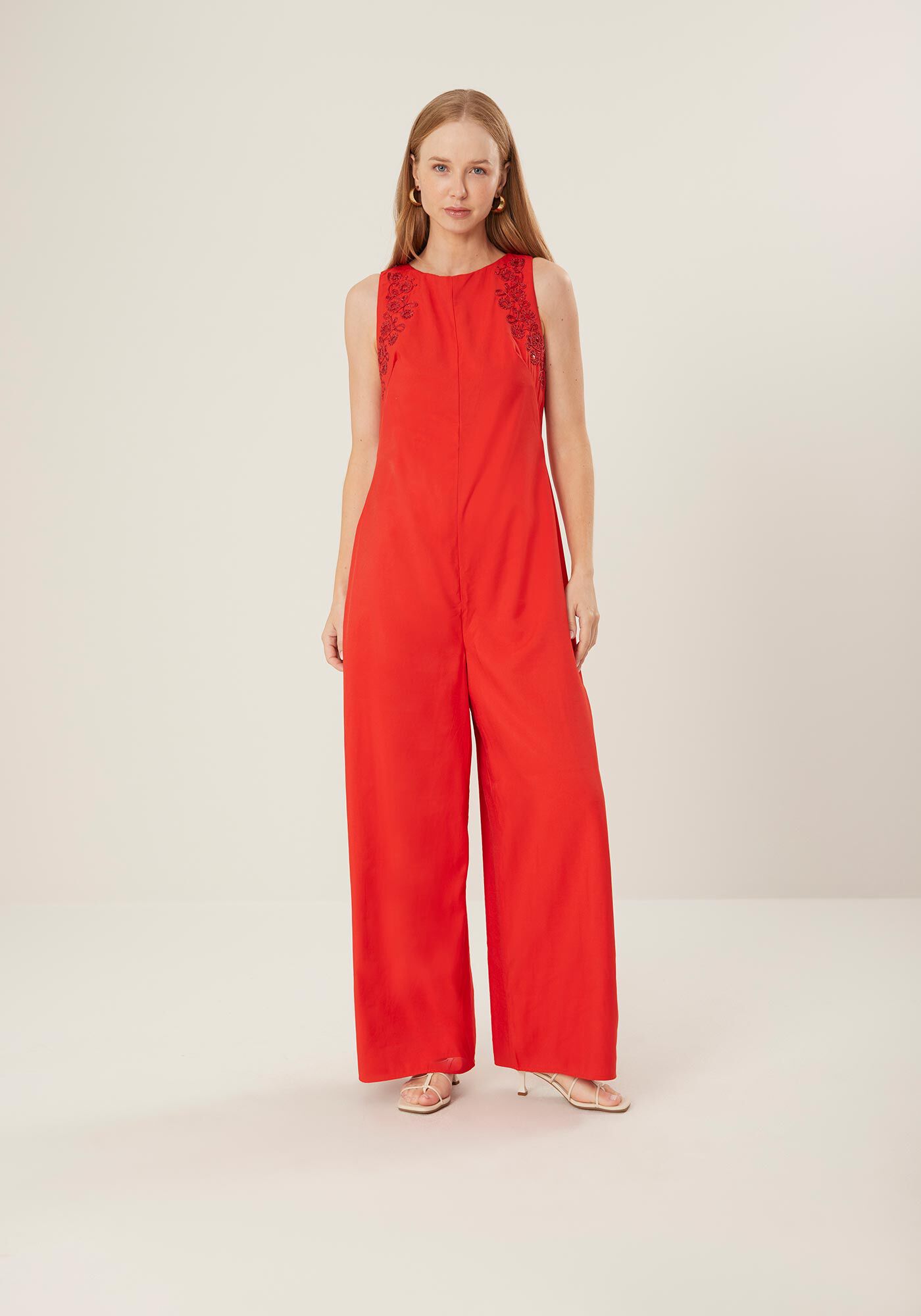 Macac&atilde;o Longo Reto com Bordado, , large.