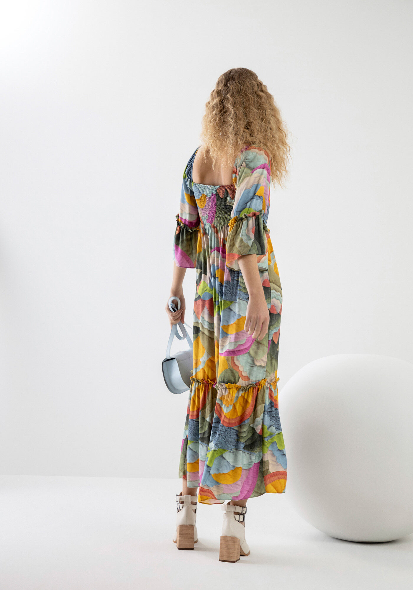 Vestido midi manga sales flare