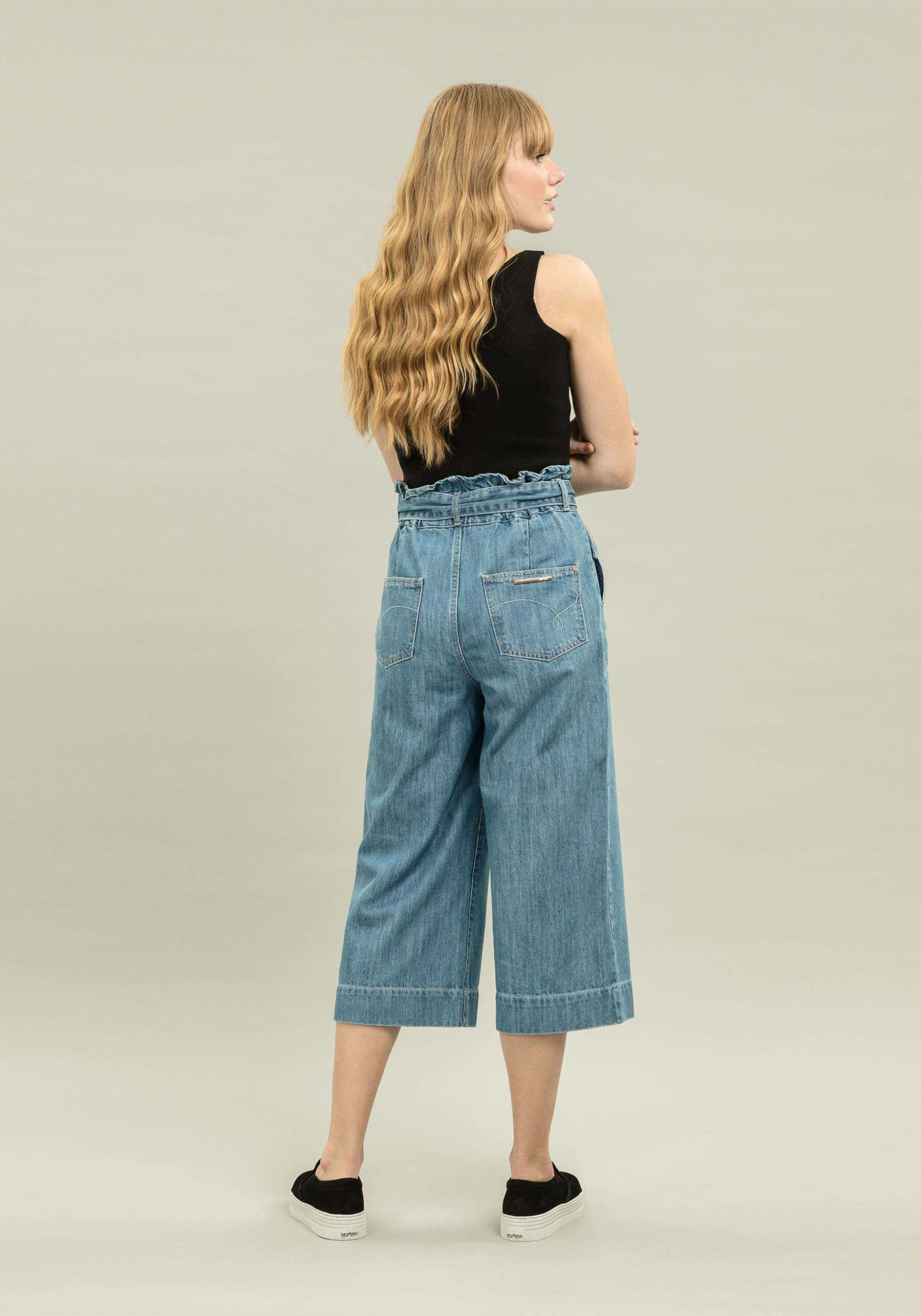 Calça Jeans Pantacourt Cinto, . Calça Jeans Pantacourt Cinto, , large.