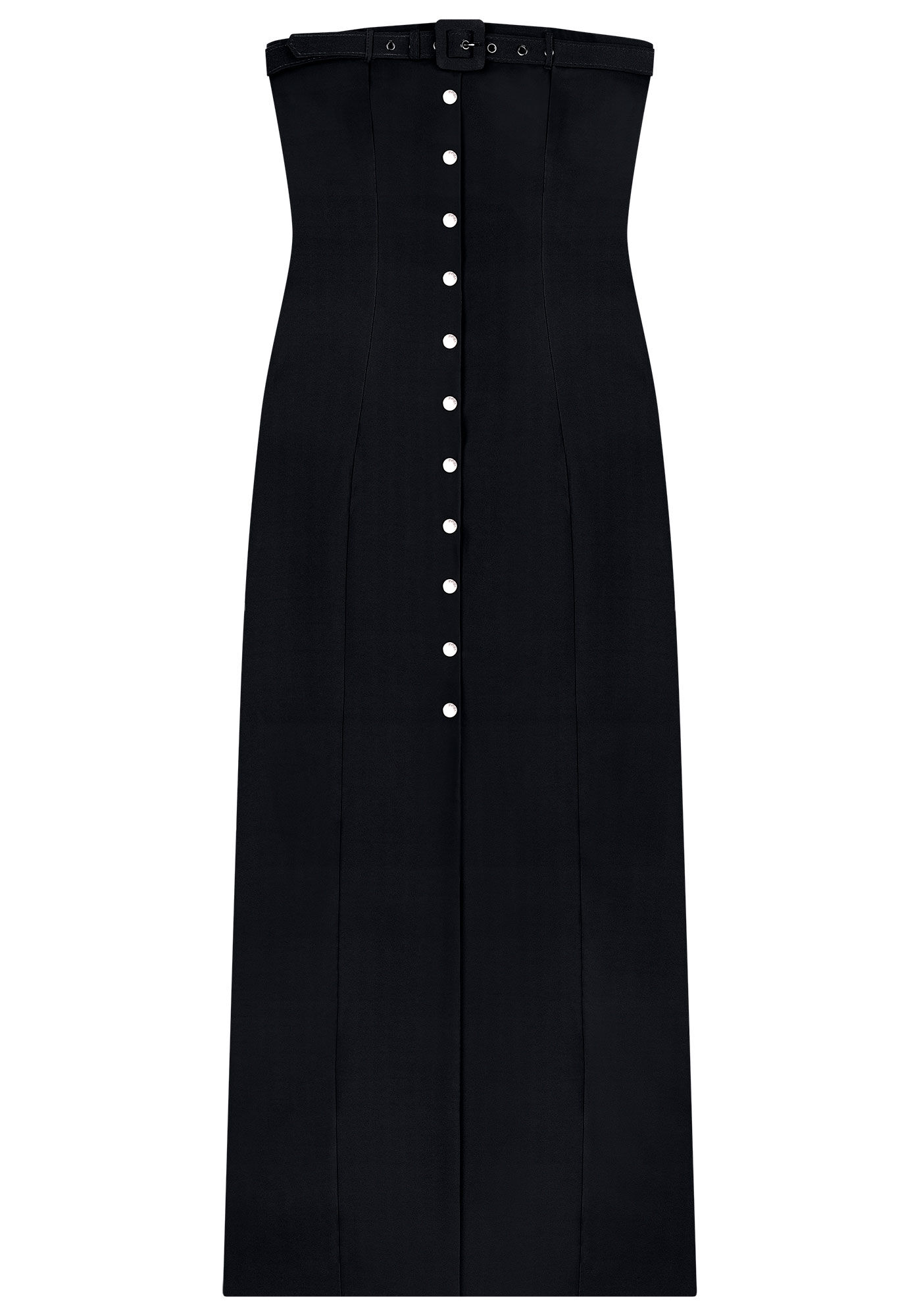 Vestido Longo com Cinto Decote, , large.