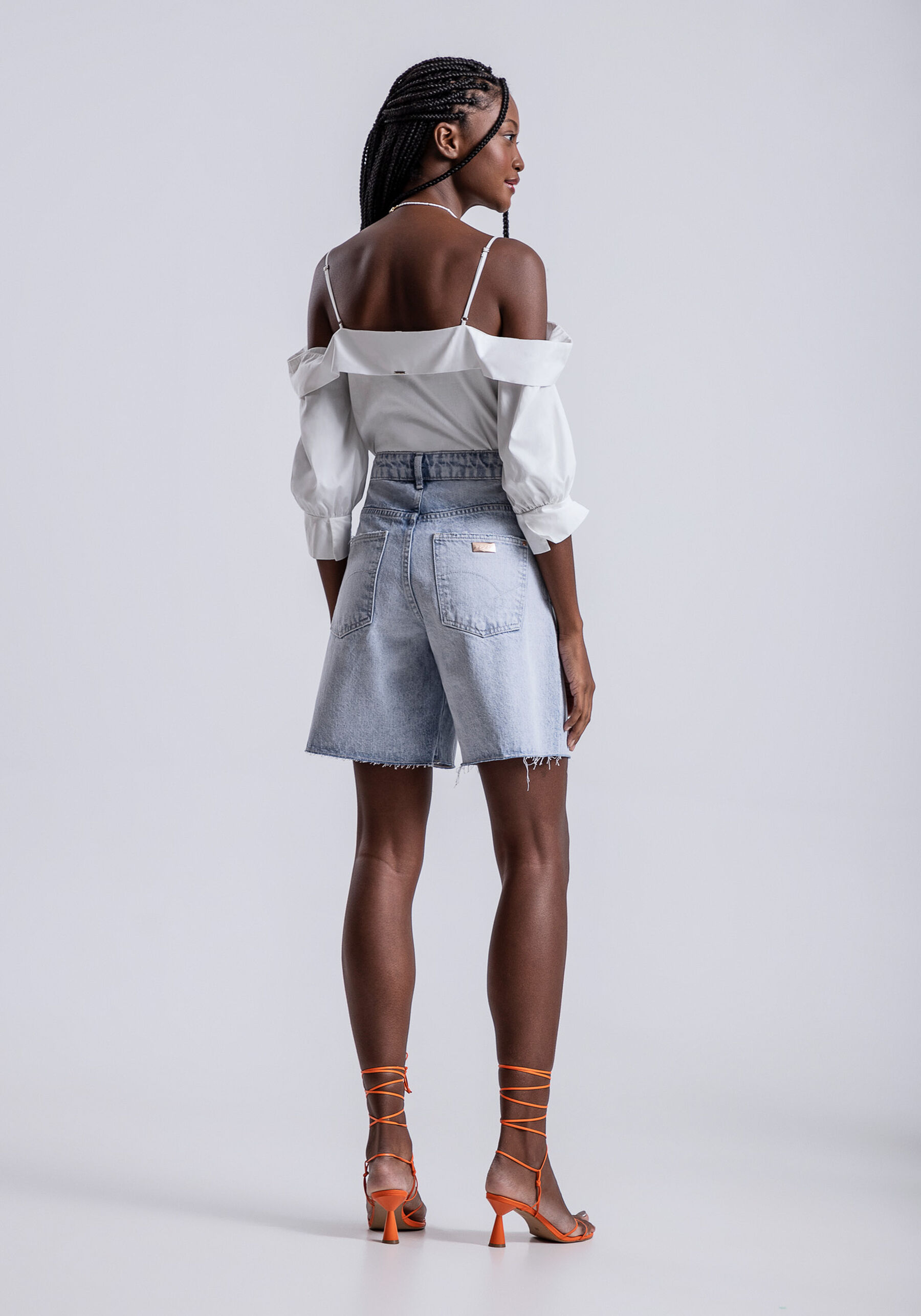 Bermuda Jeans Boyfriend Venice com Bordado, JEANS. Bermuda Jeans Boyfriend Venice com Bordado, JEANS, large.