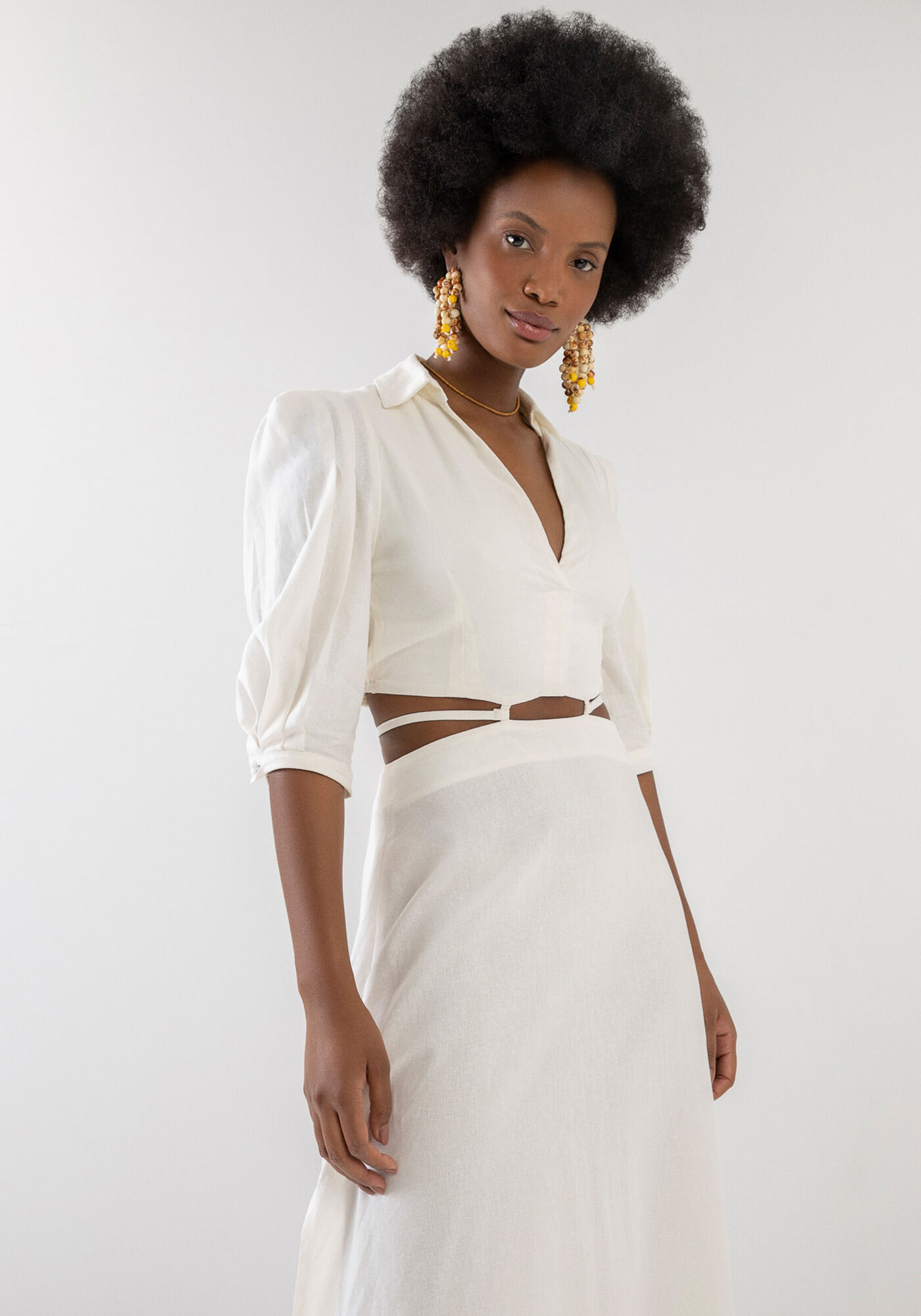 Vestido de cheap linho com manga