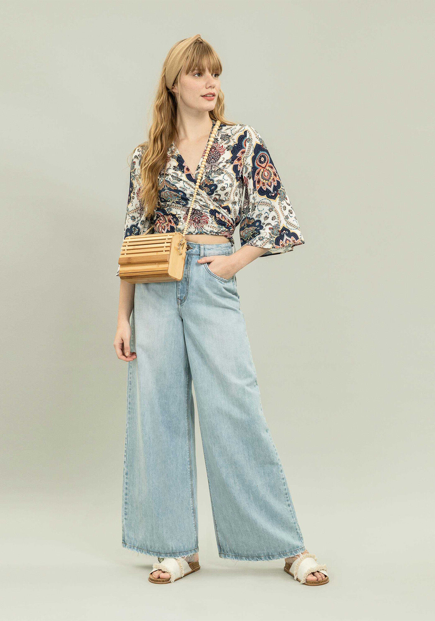 Blusa Envelope Estampa, , large.