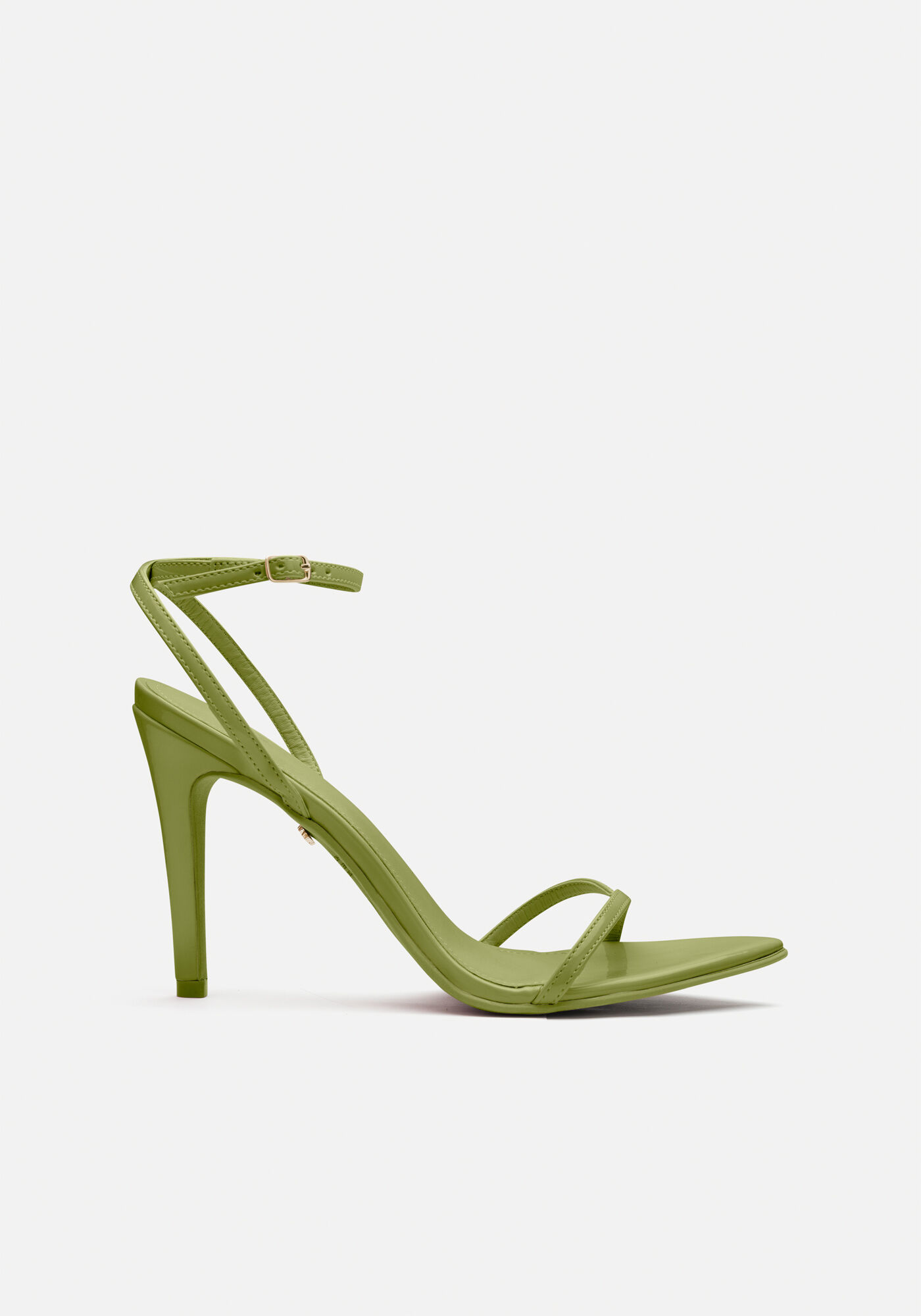 Sand&aacute;lia De Tiras Com Salto Alto Fino, VERDE ABACATE, large.