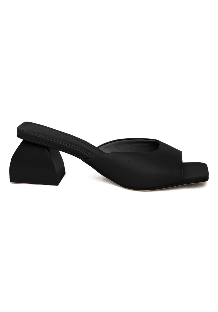 Sandália Mule Assimétrica com Salto Bloco, . Sandália Mule Assimétrica com Salto Bloco, , large.