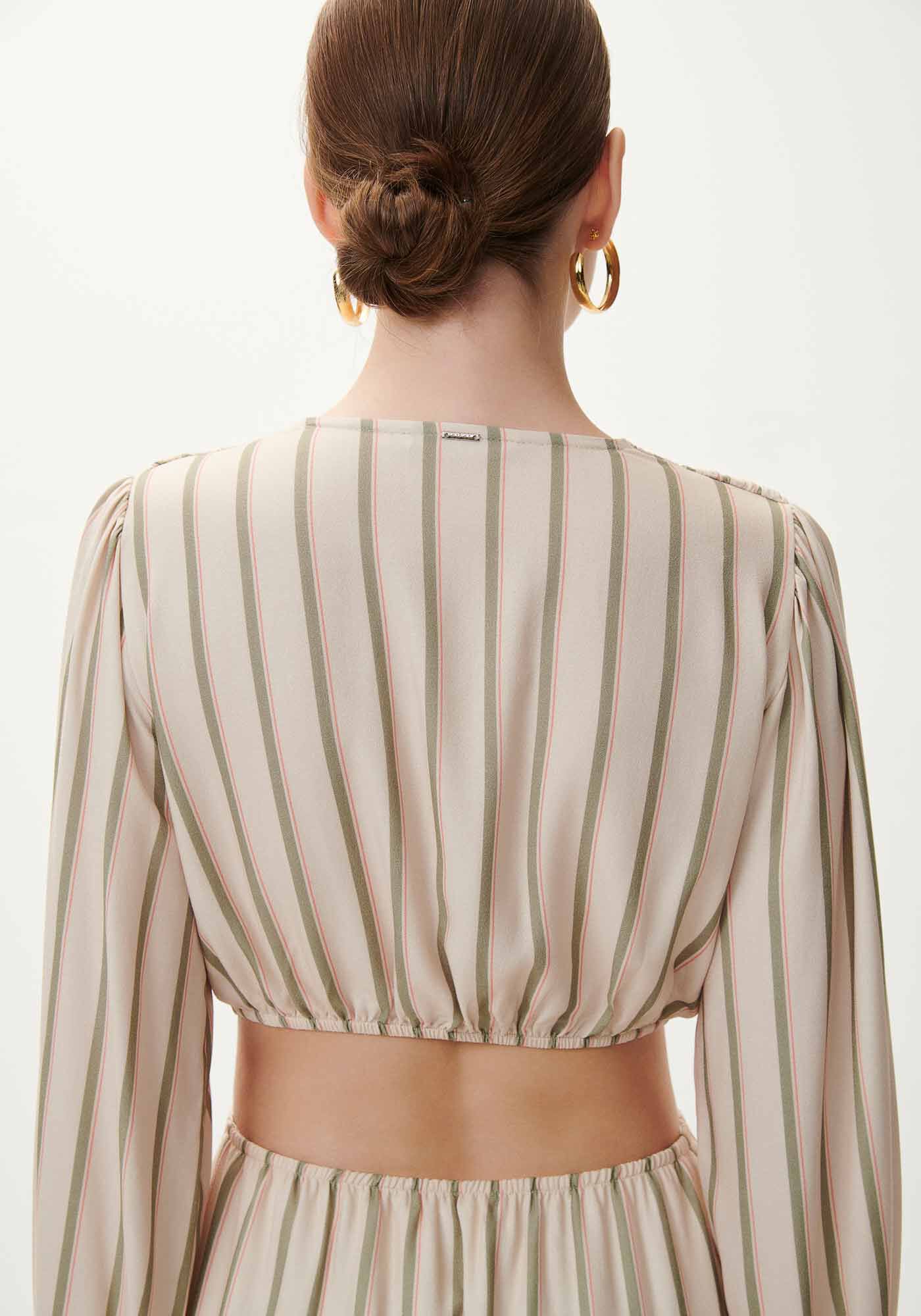 Vestido Longo Manga Longa Estampado com Cut Out, , large.