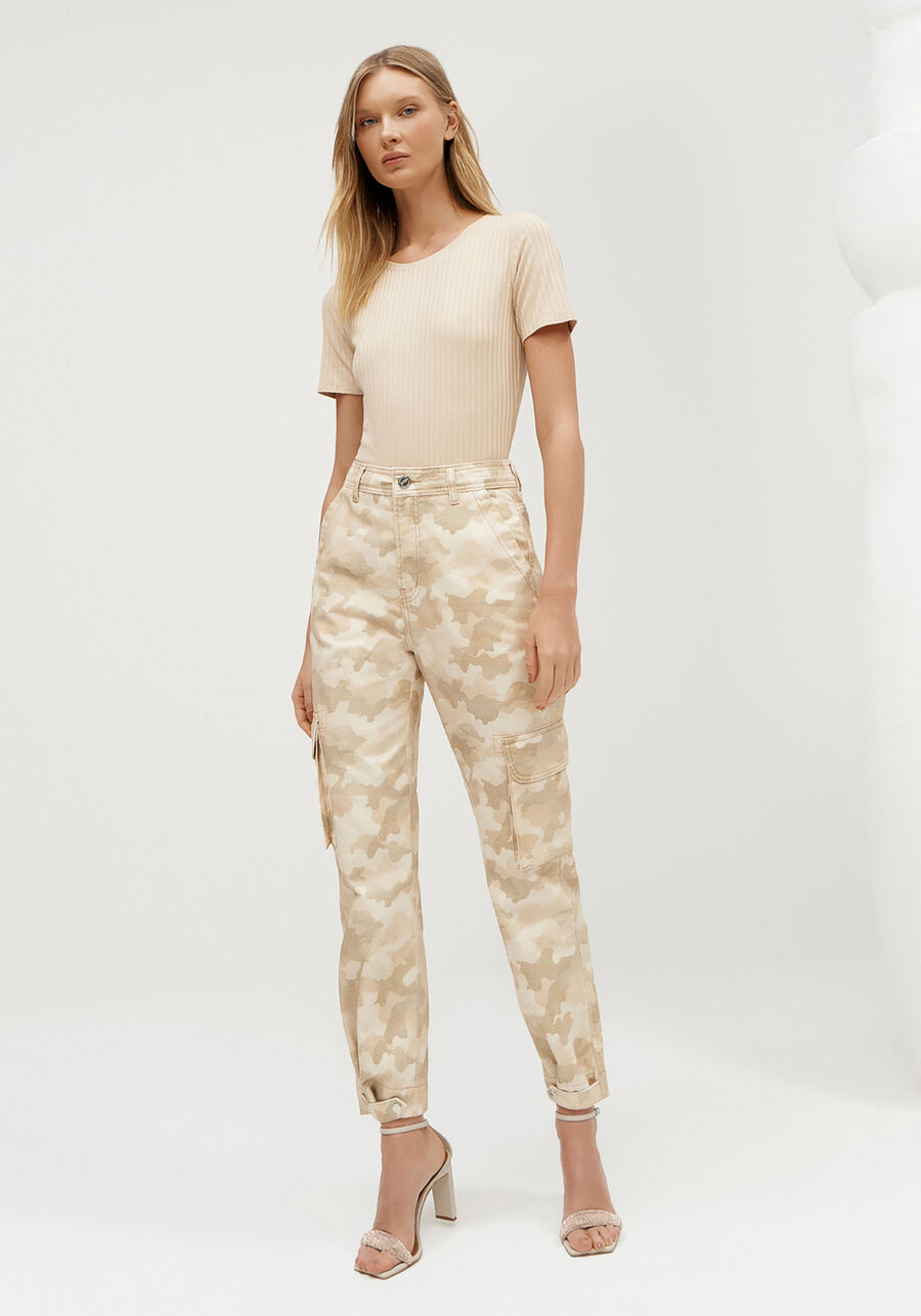 Calça Sarja Slim Cropped Camuflada, . Calça Sarja Slim Cropped Camuflada, , large.
