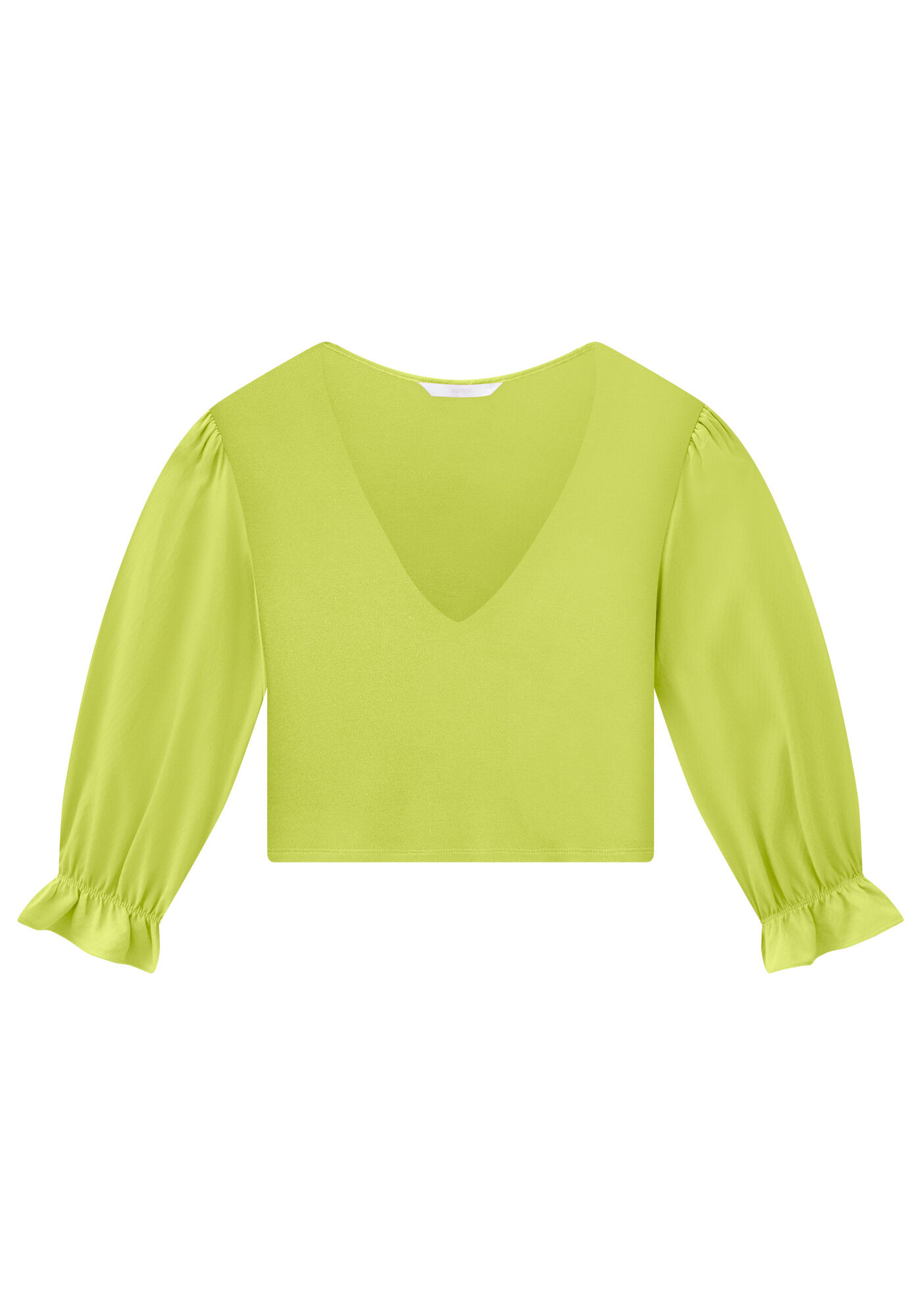 Blusa Cropped Viscose com Manga Babado, , large.