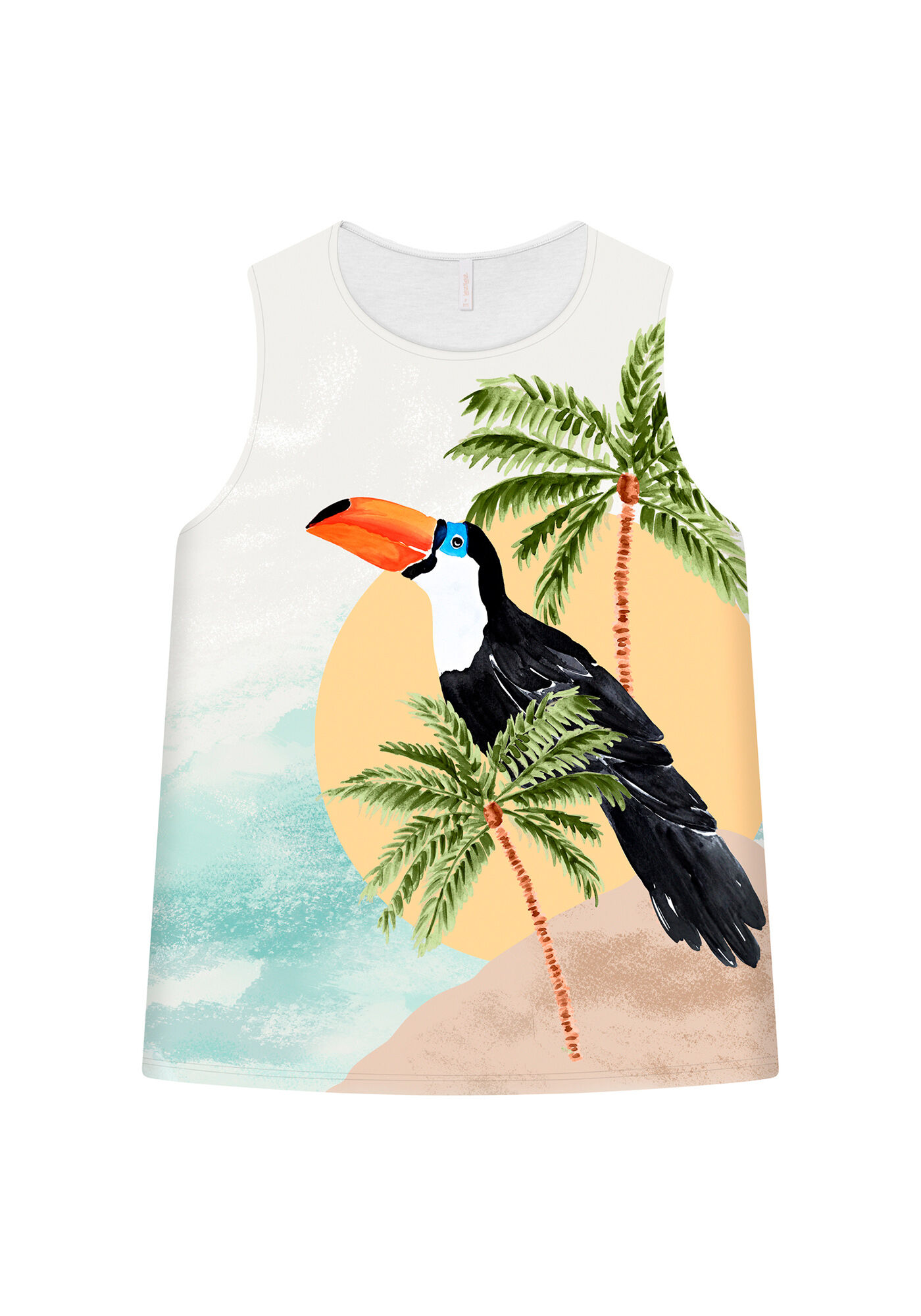 Blusa sem Mangas Estampa, , large.