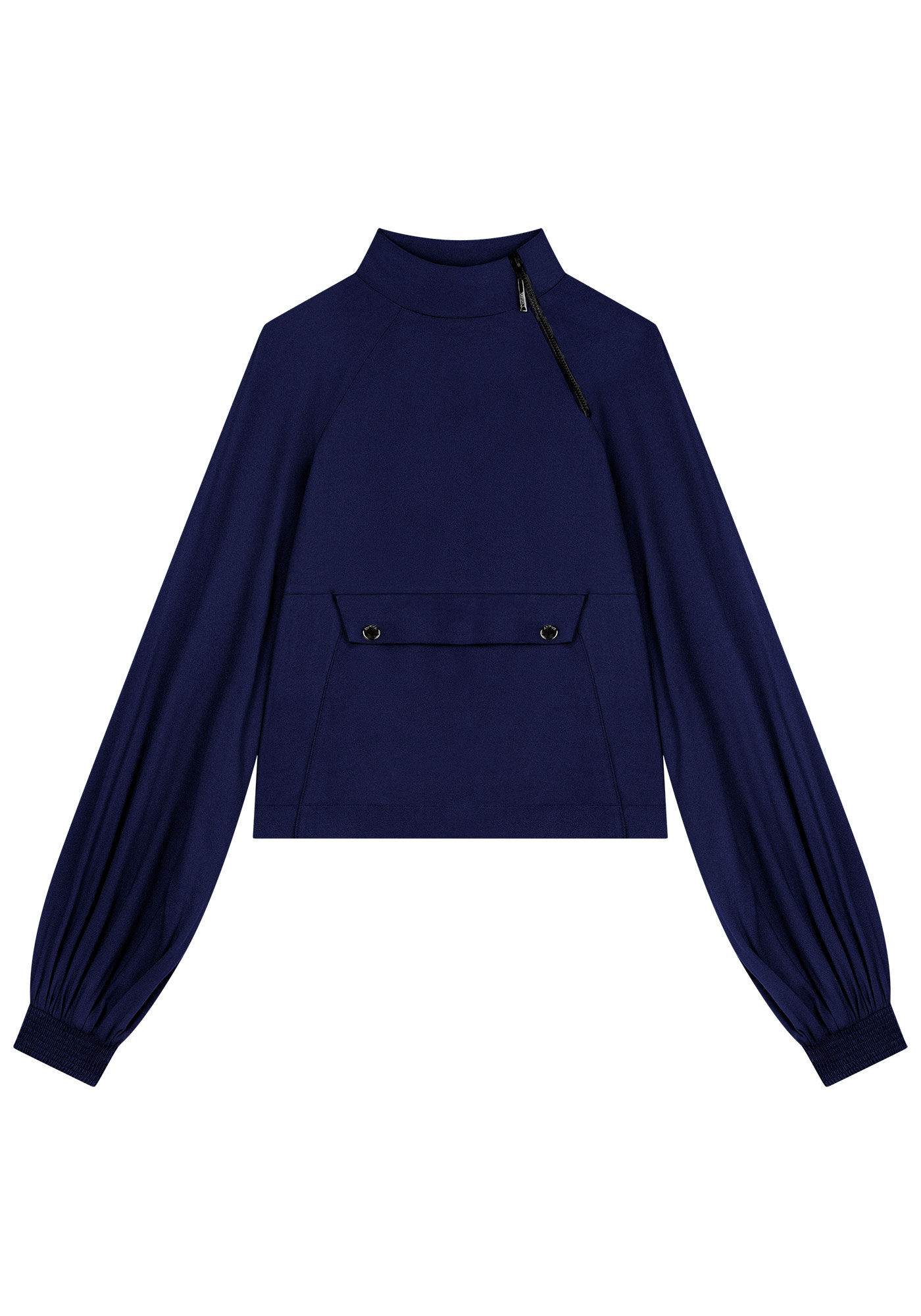 Conjunto em Crepe com Blus&atilde;o e Cal&ccedil;a Pantalona, AZUL STARRY, large.