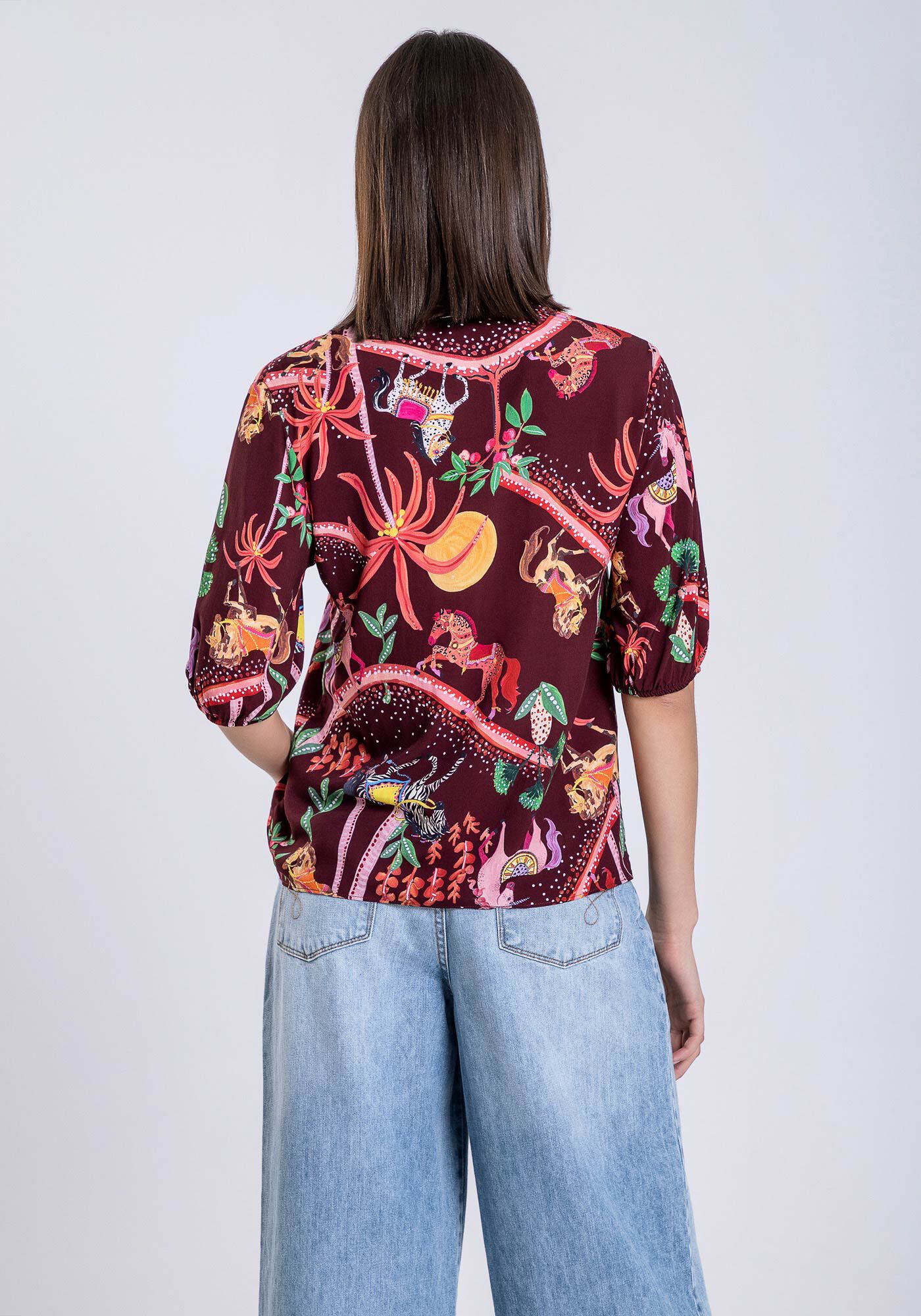 Blusa Ampla em Viscose com La&ccedil;o, NOITE ENCANTADA, large.