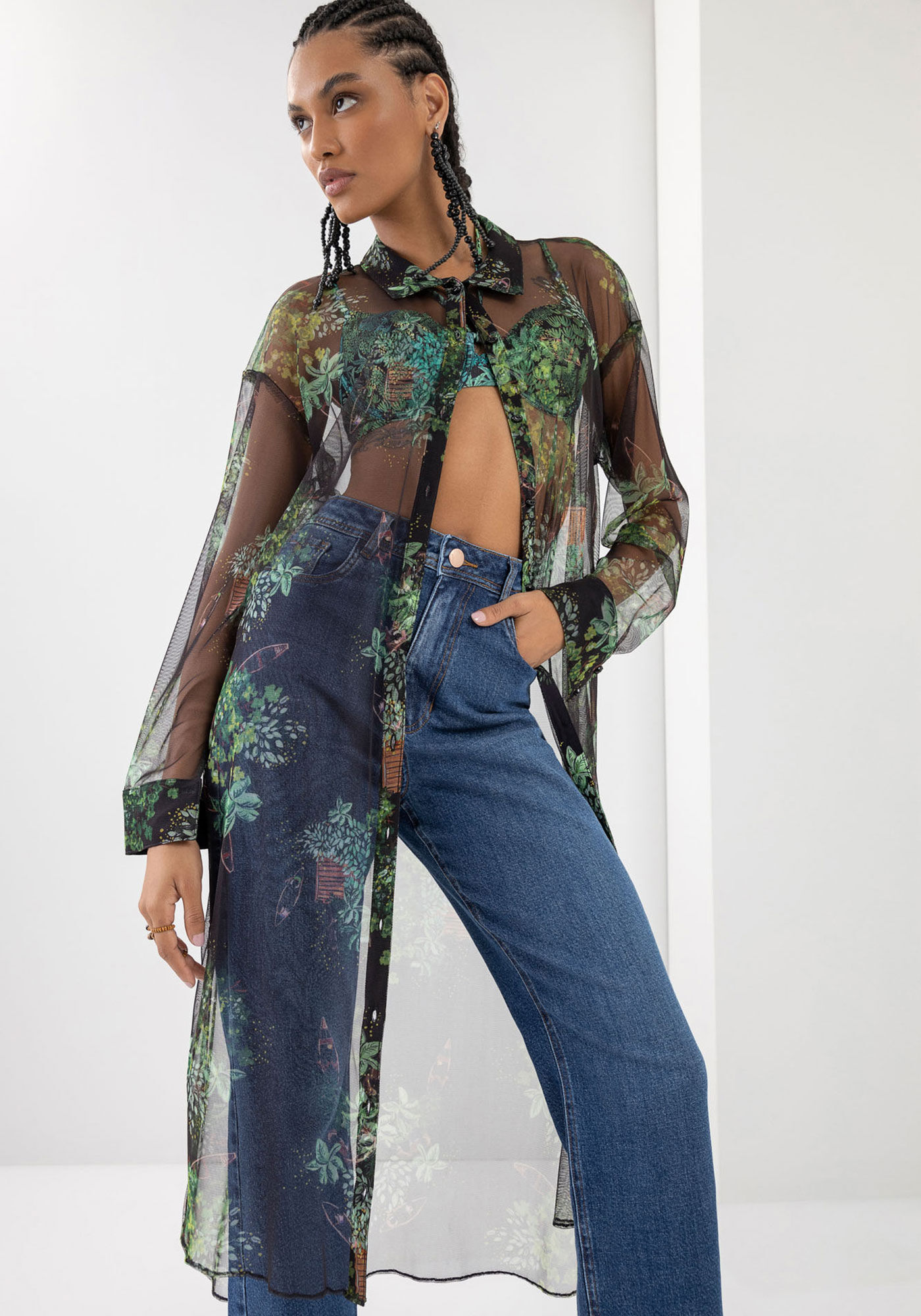 Cal&ccedil;a Jeans Reta Slim Super Alta Cropped, , large.