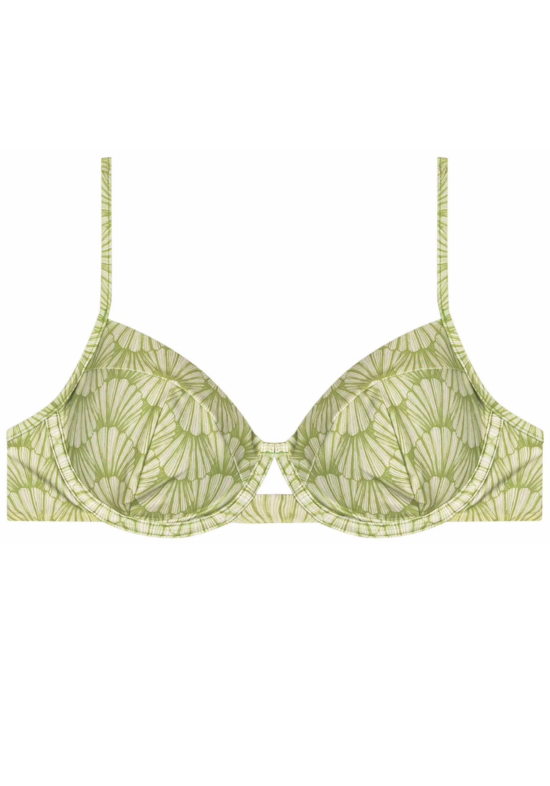 Top Biquíni Meia Taça Estampado com Bojo Removível, OSTRA. Top Biquíni Meia Taça Estampado com Bojo Removível, OSTRA, large.