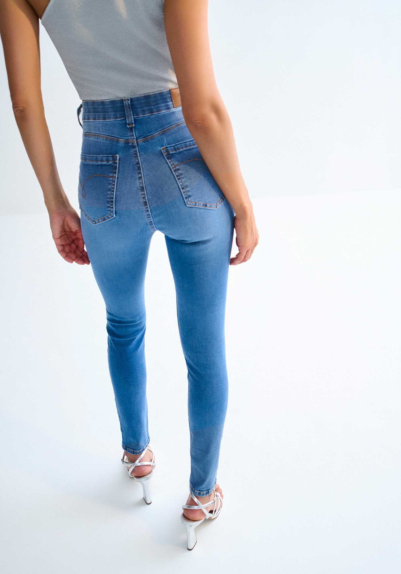 Cal&ccedil;a Jeans Skinny Cintura Alta Shaping Estonada, JEANS, large.