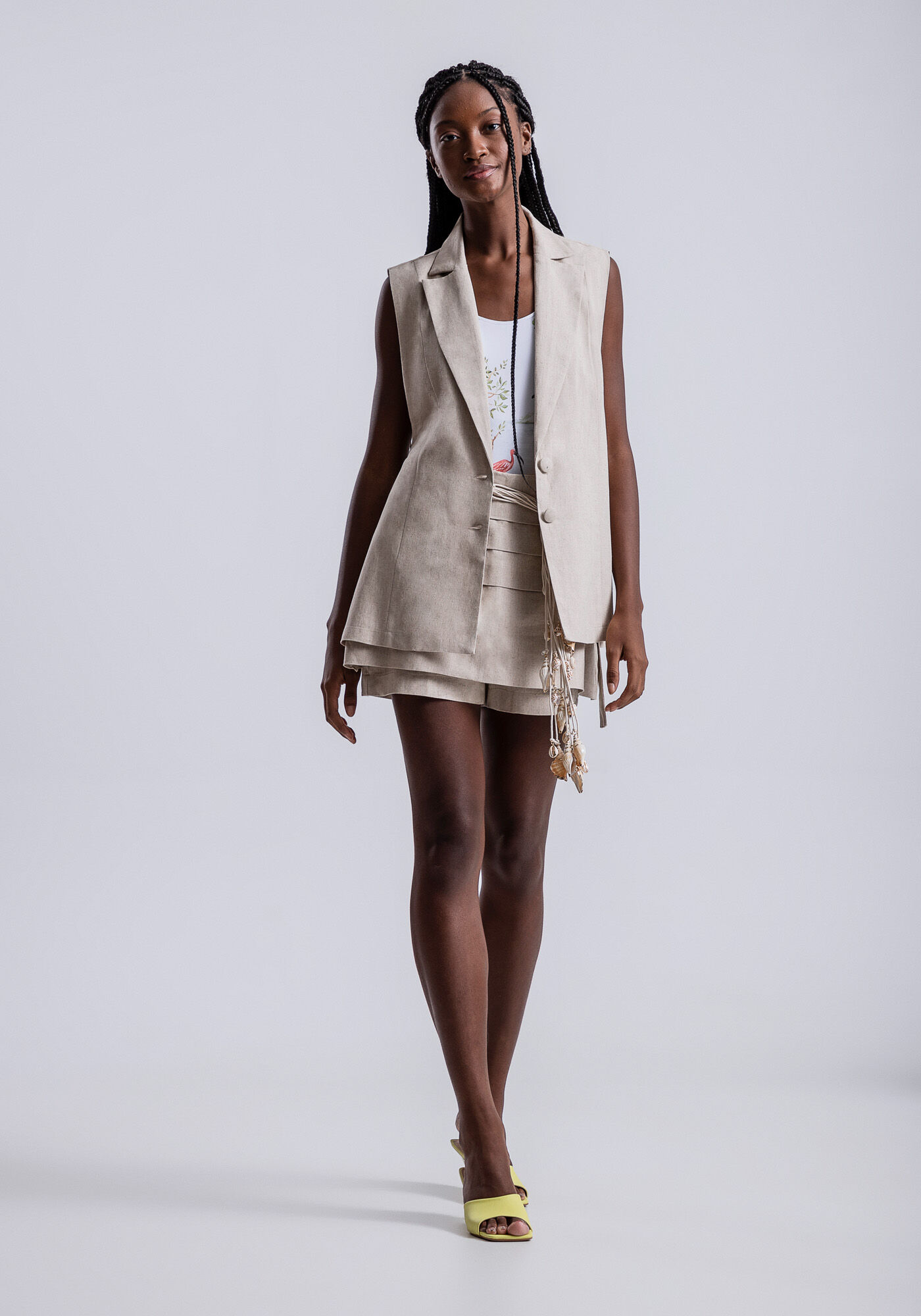 Colete longo shop com vestido